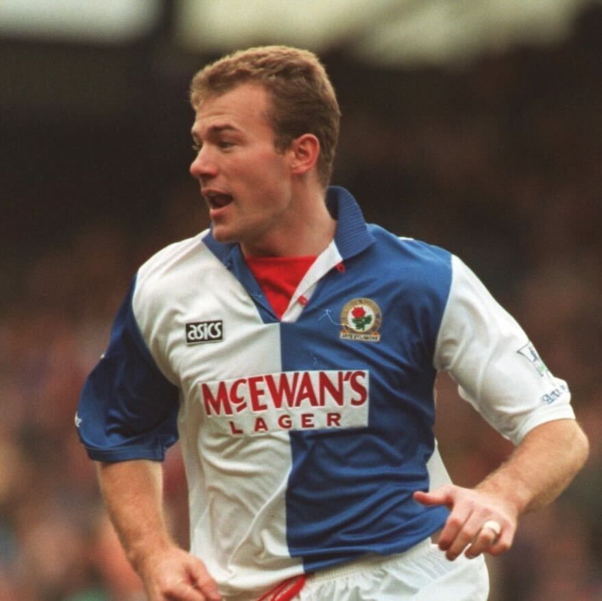 Alan Shearer in action for Blackburn in 1995