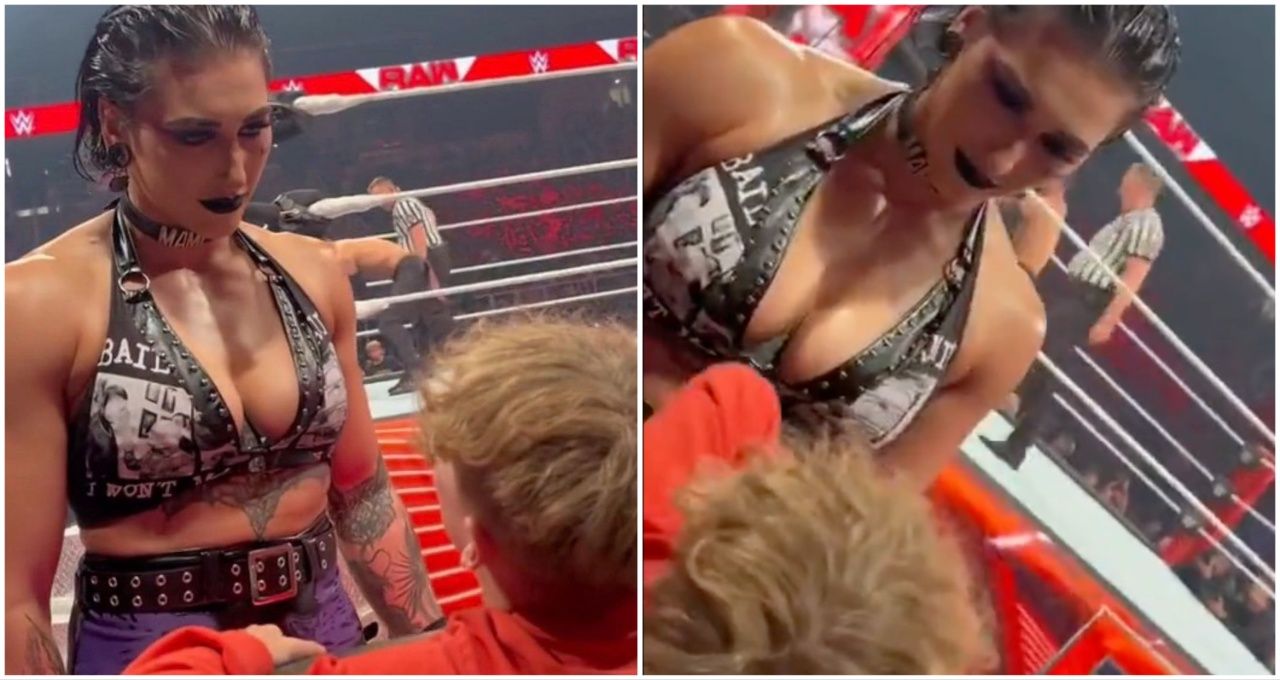 Rhea Ripley tells young WWE fan to kiss her a**