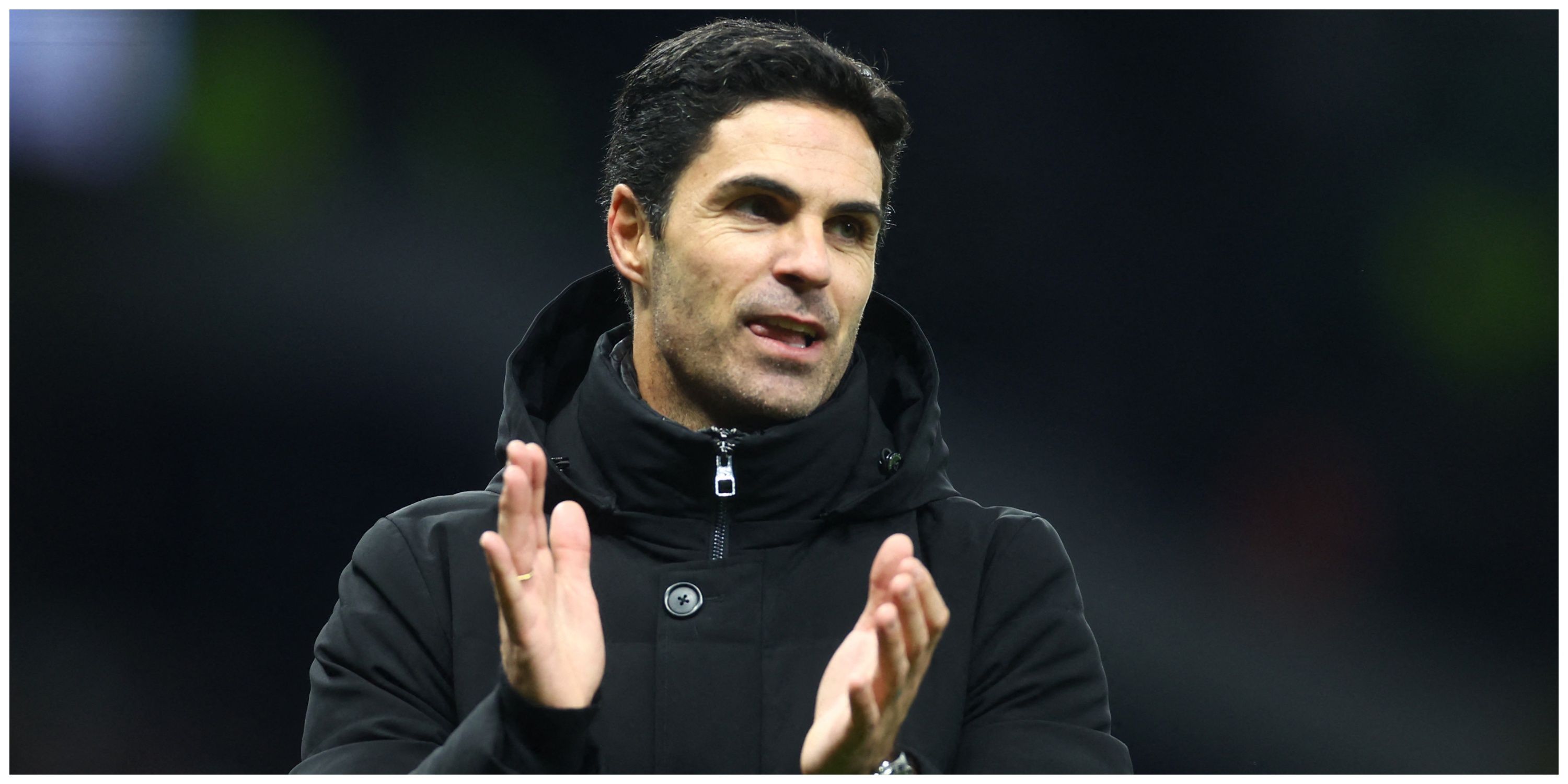 Arsenal manager Mikel Arteta clapping