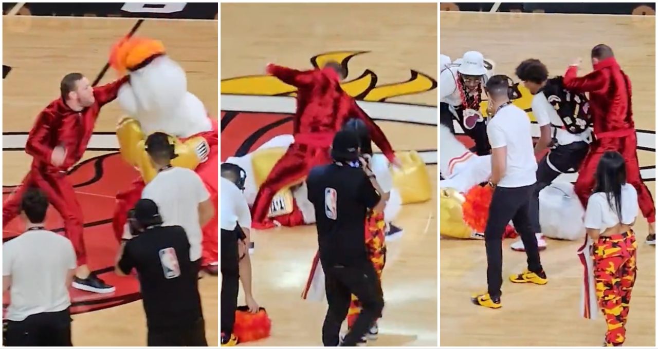 Conor McGregor knocks out NBA mascot & then punches it on the ground