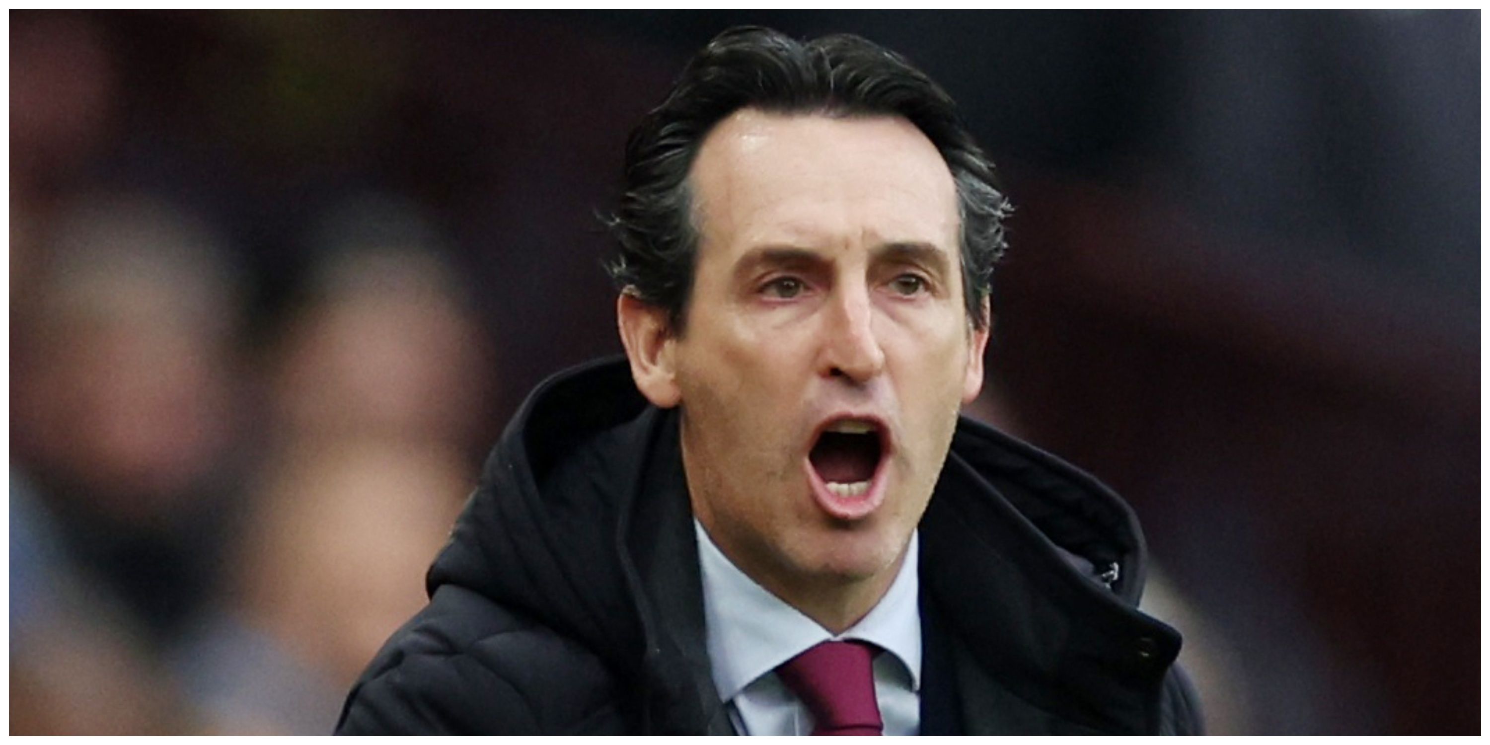 Aston Villa manager Unai Emery with mouth open