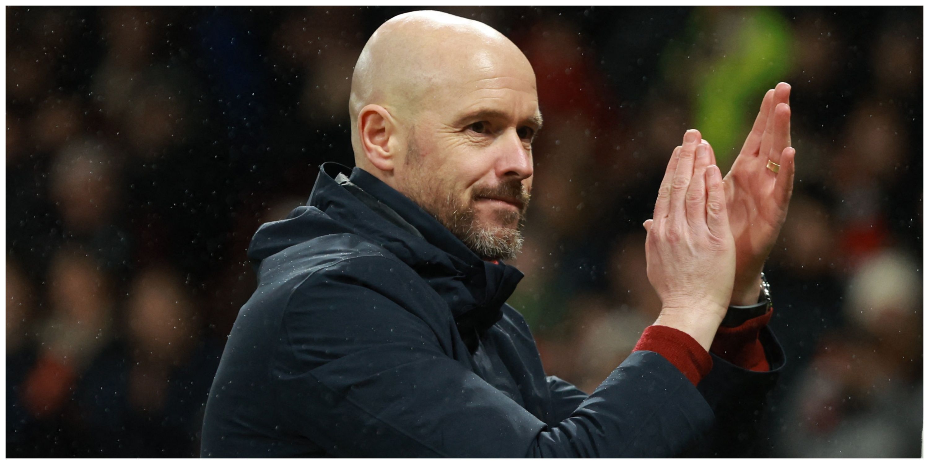 Manchester United manager Erik ten Hag clapping