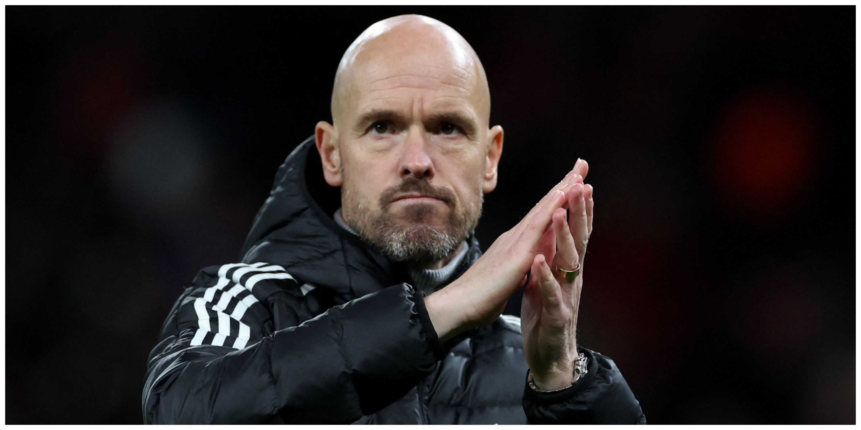 Manchester United manager Erik ten Hag clapping