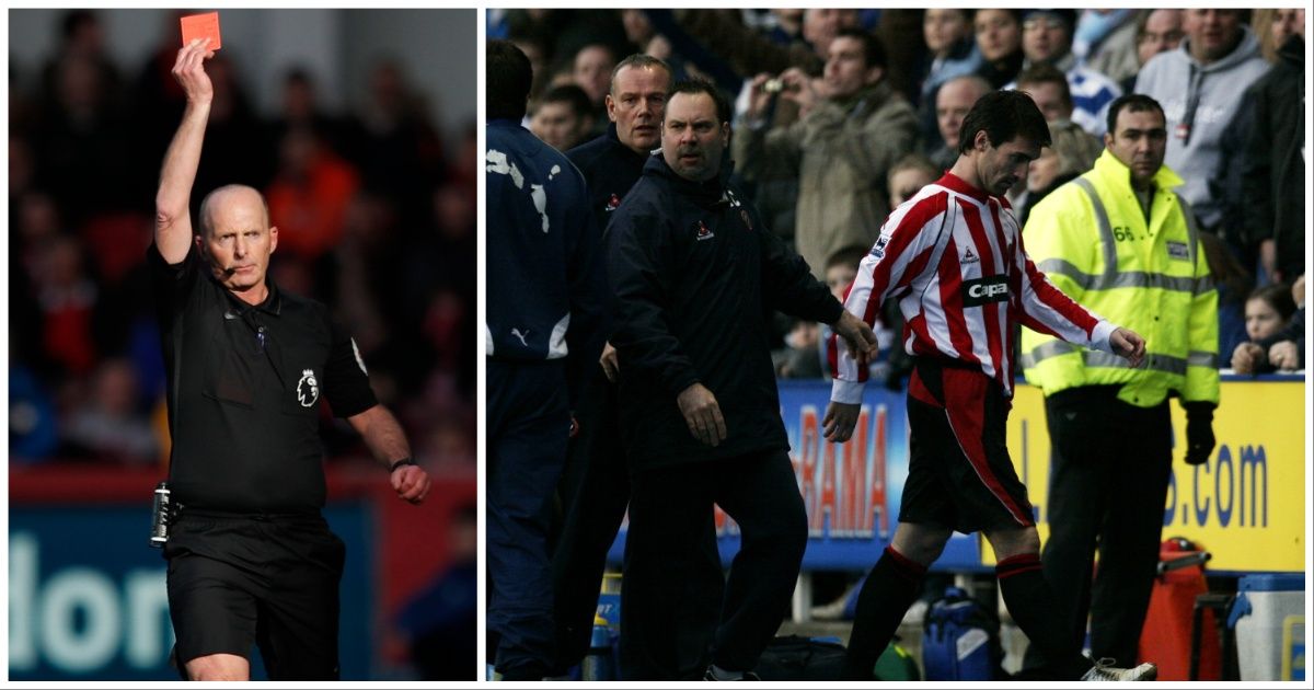 A collage of Mike Dean and Keith Gillespie.