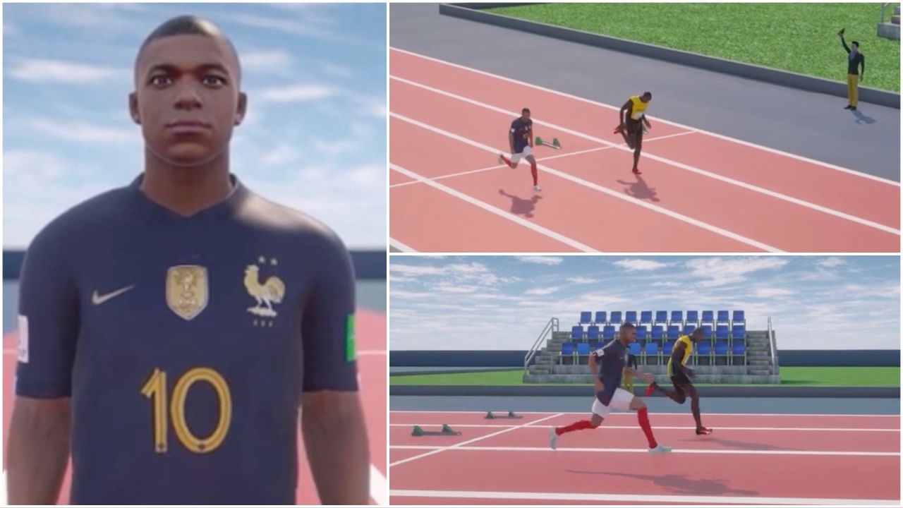 Simulation shows the outcome of a 100m race between Kylian Mbappe and Usain Bolt