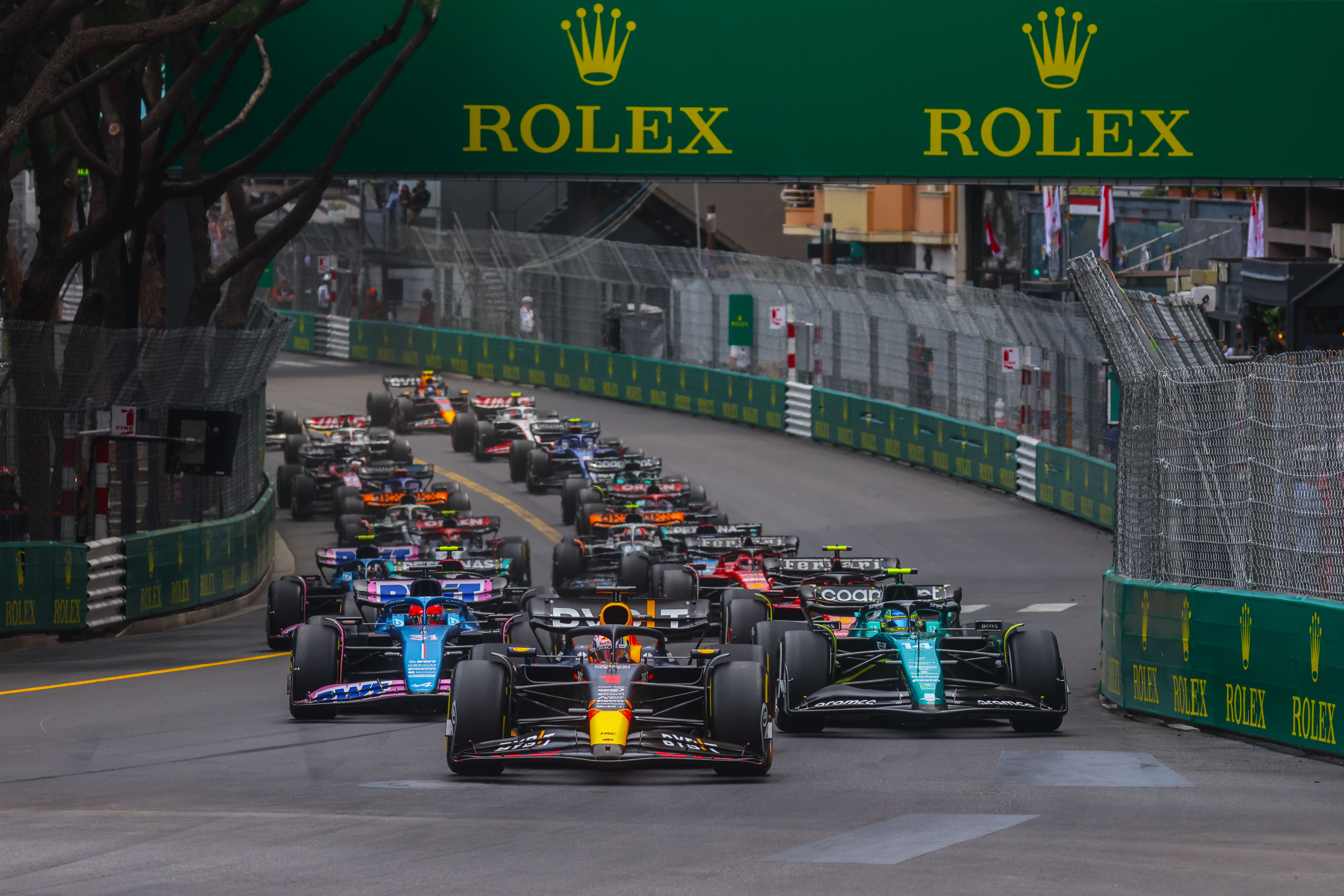 General shot of the start of the start of the 2023 Monaco GP