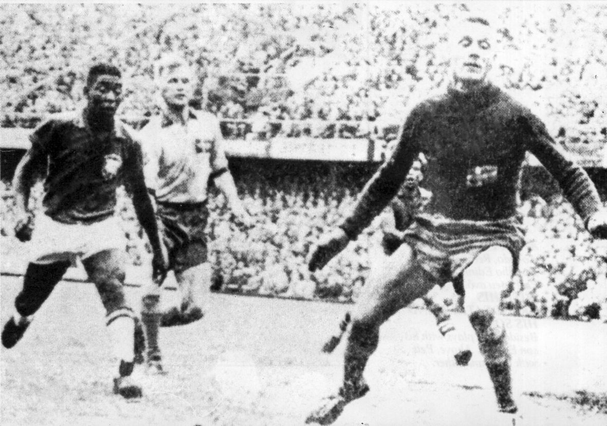 Brazil v Sweden in the 1958 World Cup final