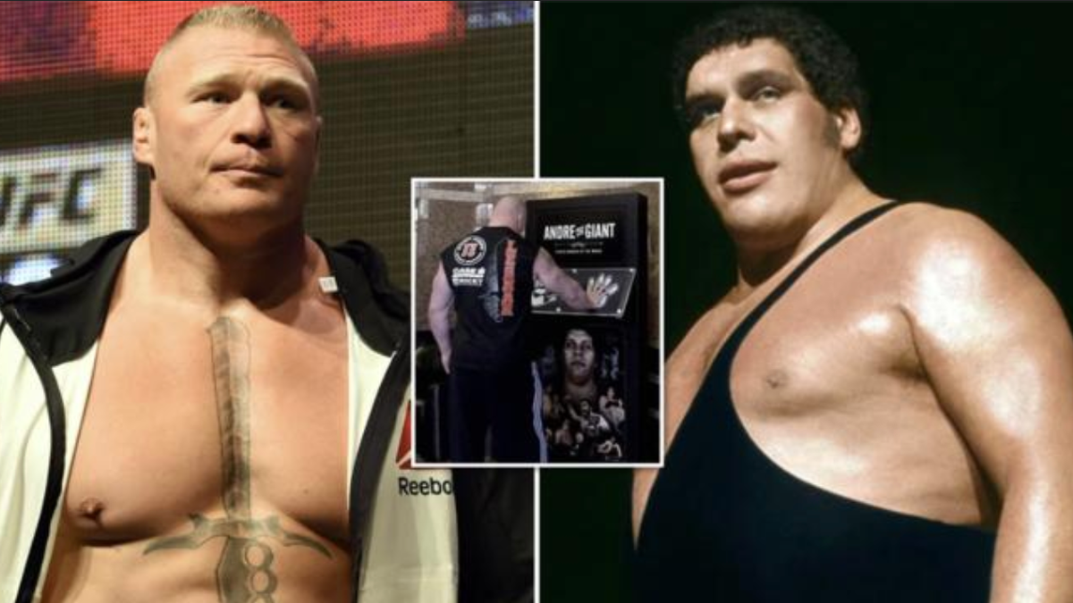 WWE: Brock Lesnar Comparing His Hand Size to Andre the Giant's WWE: Brock Lesnar Comparing His Hand Size to Andre the Giant's