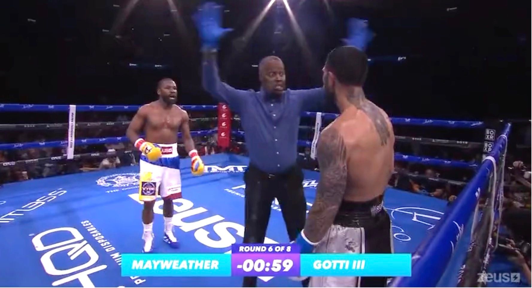 Mayweather Gotti III stopped