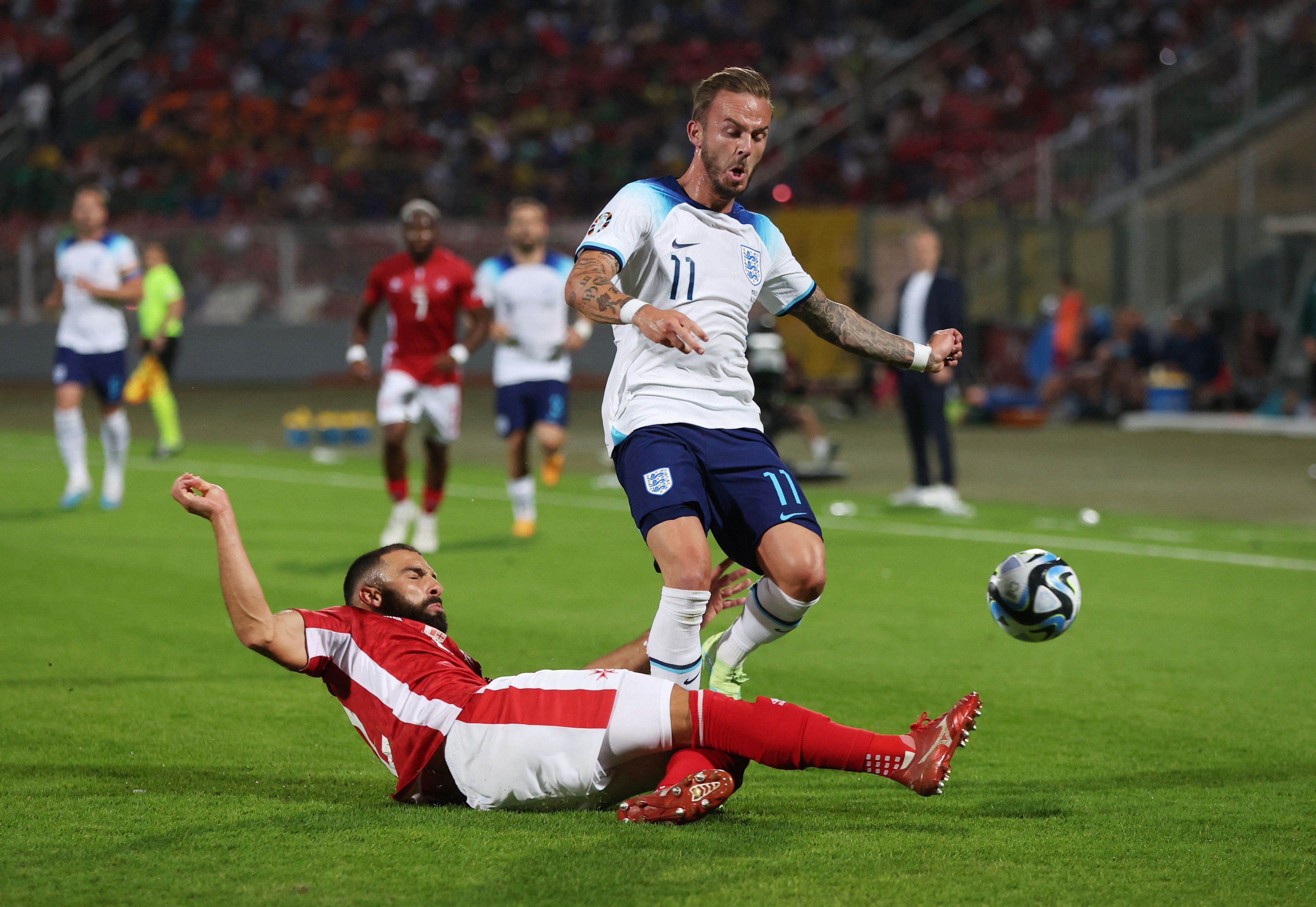 James Maddison in action for England