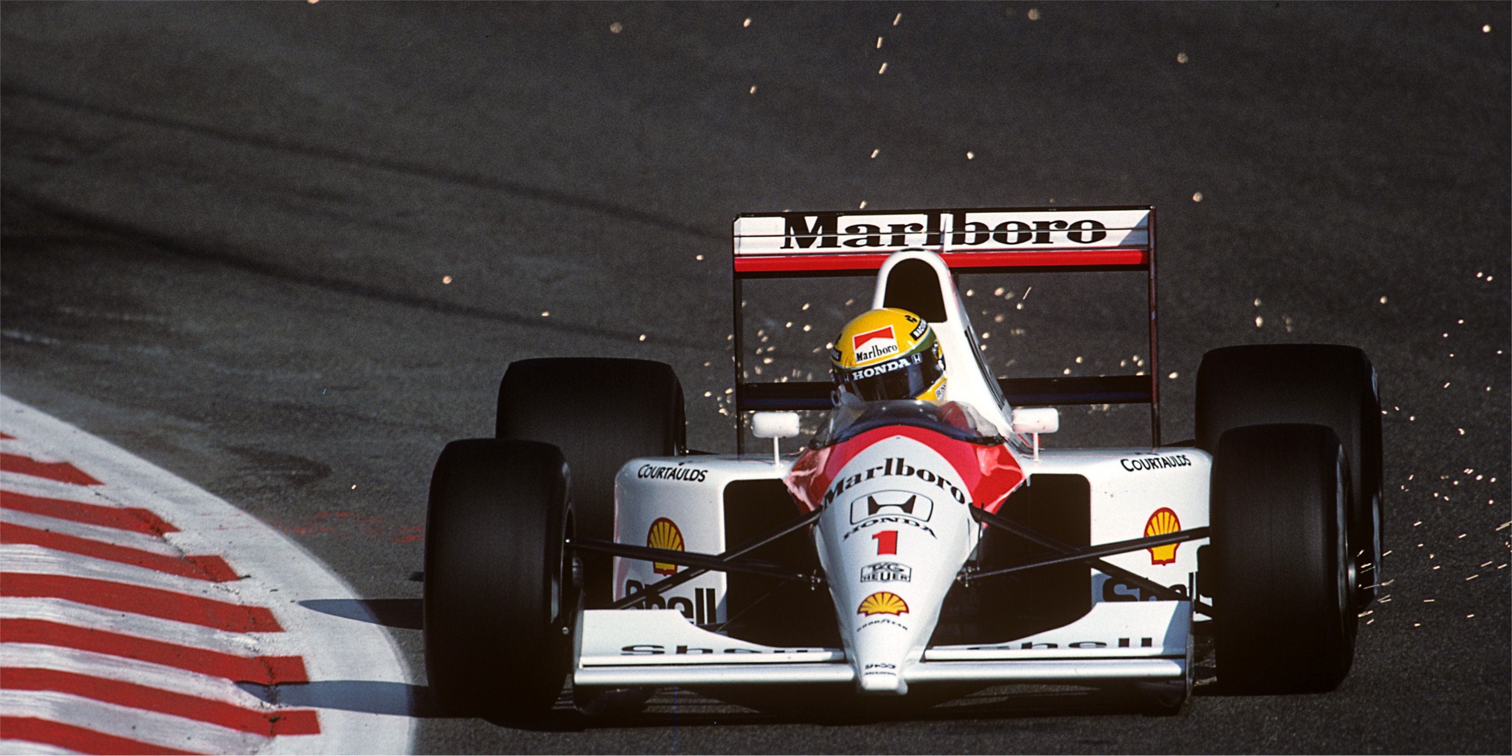 Ayrton Senna drives McLaren