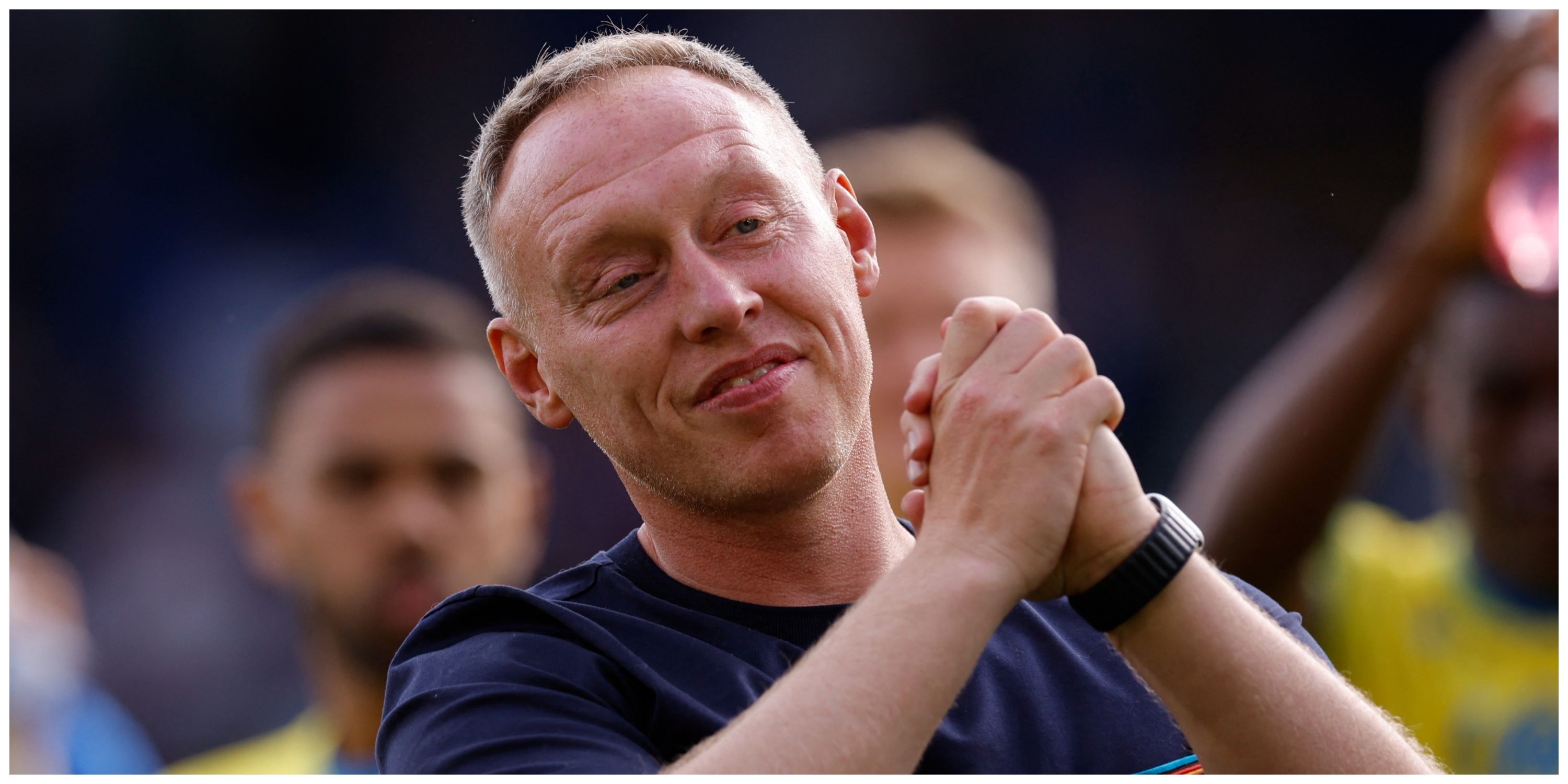 Nottingham Forest manager Steve Cooper looking happy