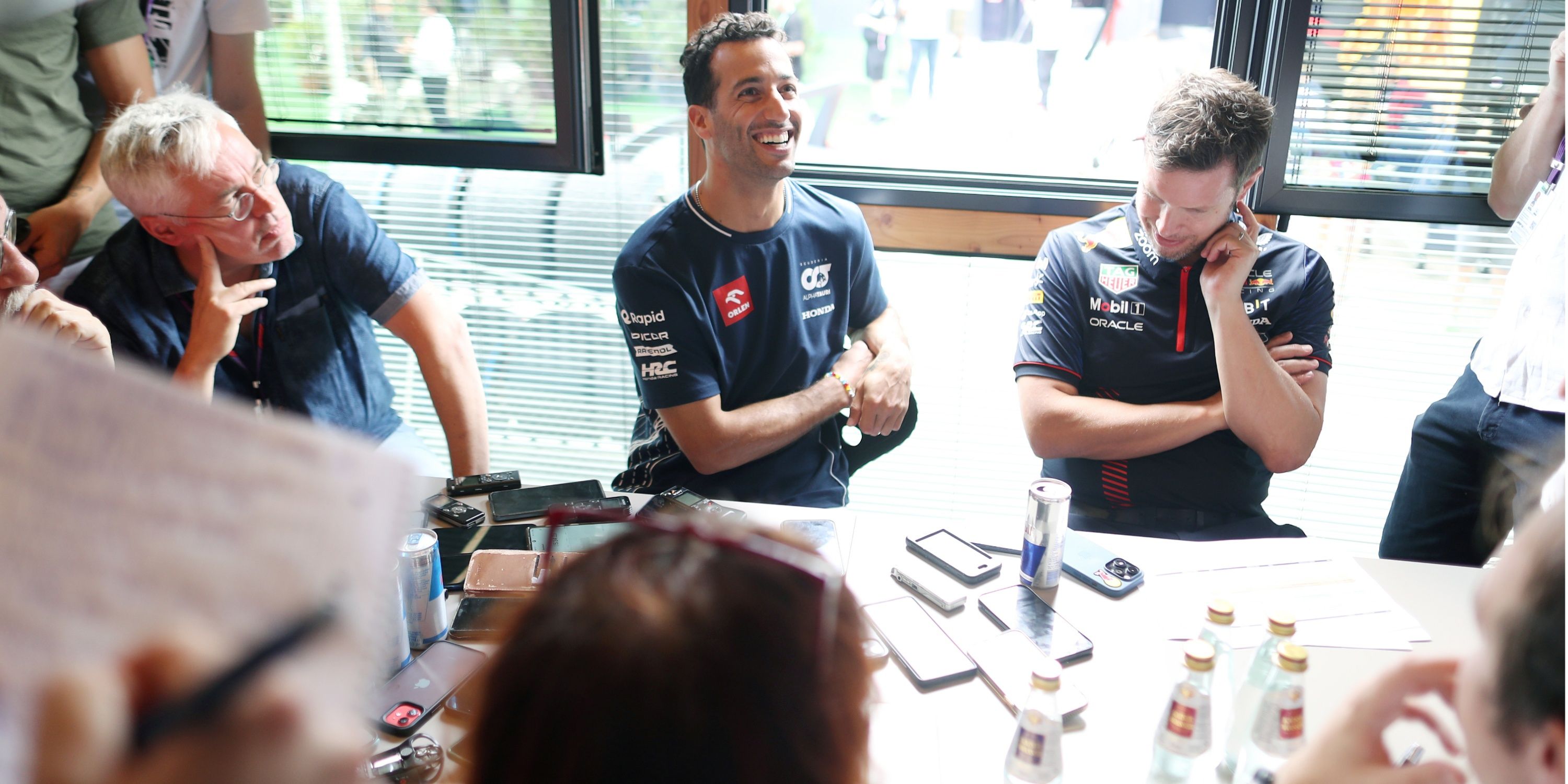 Daniel Ricciardo speaks to the press