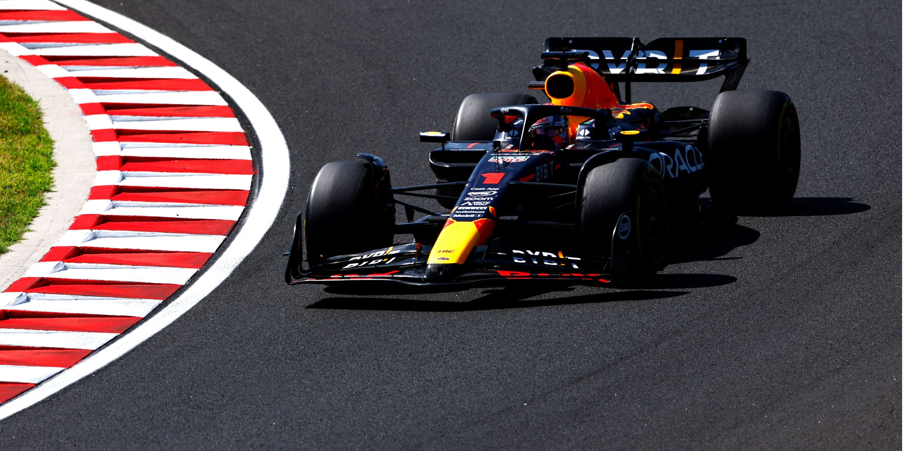 Max Verstappen leading the Hungarian Grand Prix