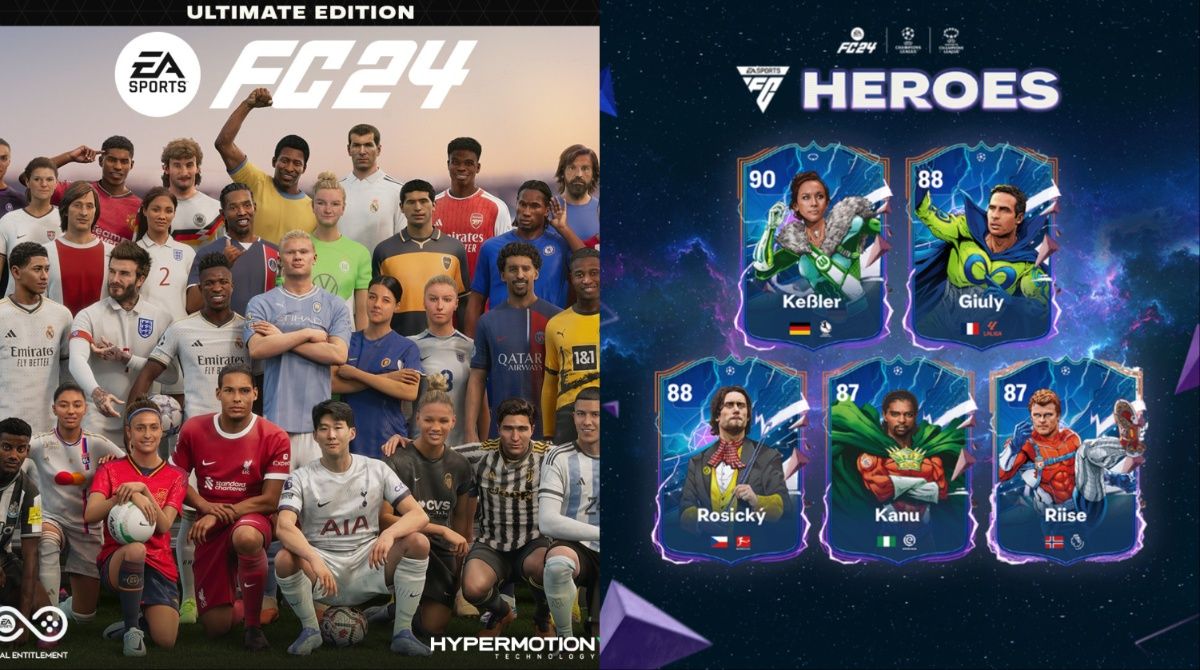 FC 24 cover collage with new Heroes graphic.