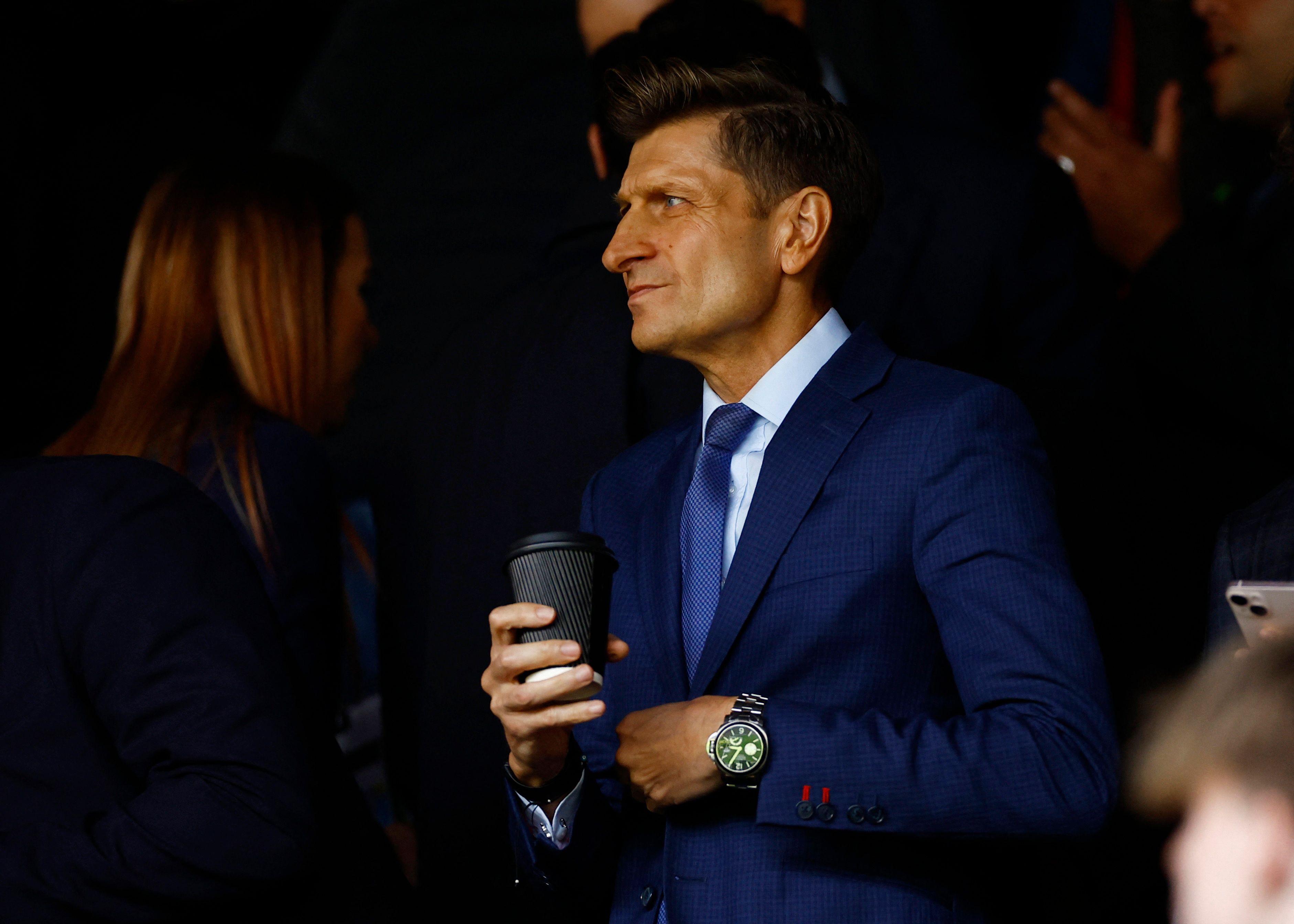 Crystal Palace chairman Steve Parish in the stands at Selhurst Park