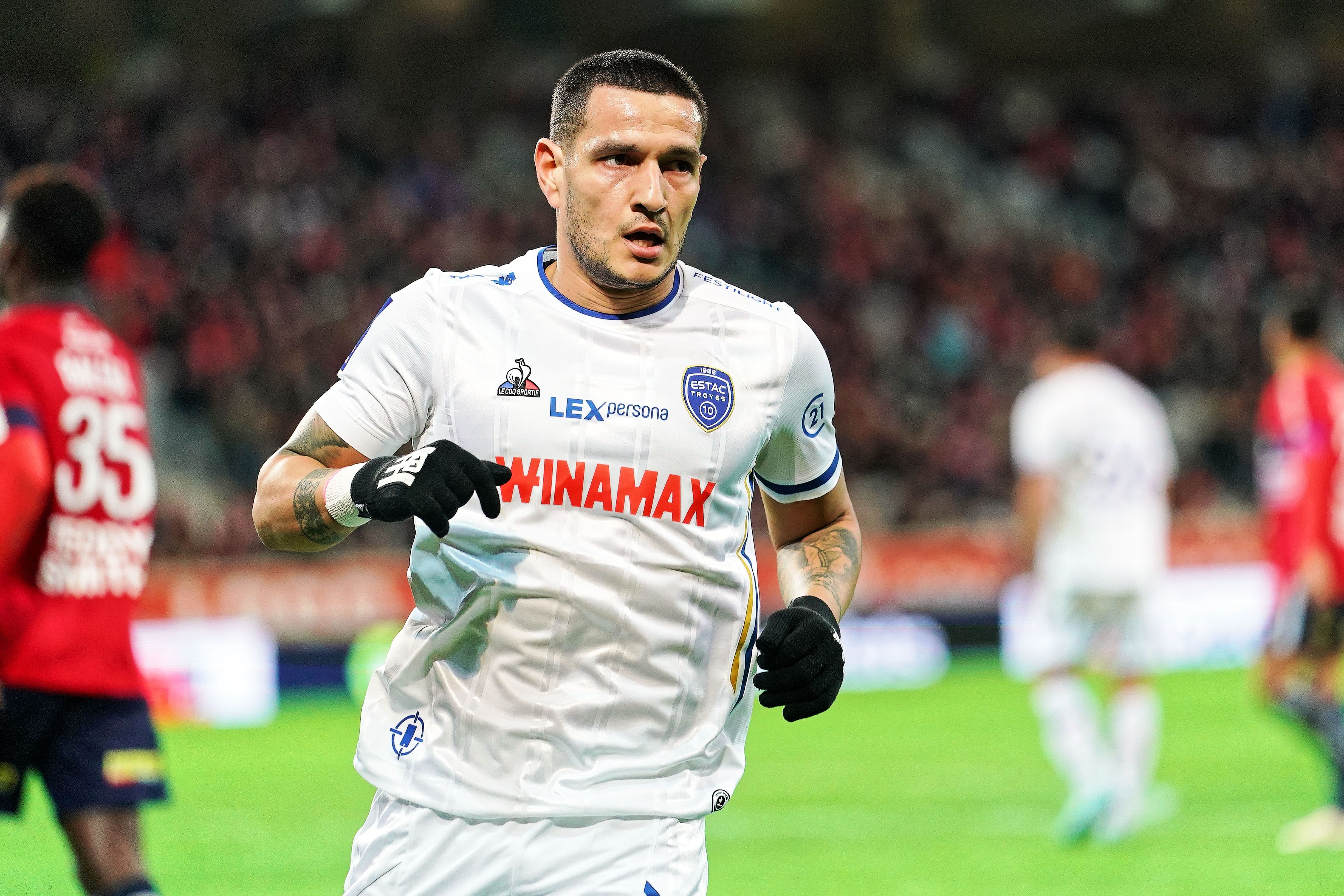 Rony Lopes of ESTAC Troyes in action during the Ligue 1 Uber Eats match between Lille OSC (LOSC) and ESTAC Troyes.