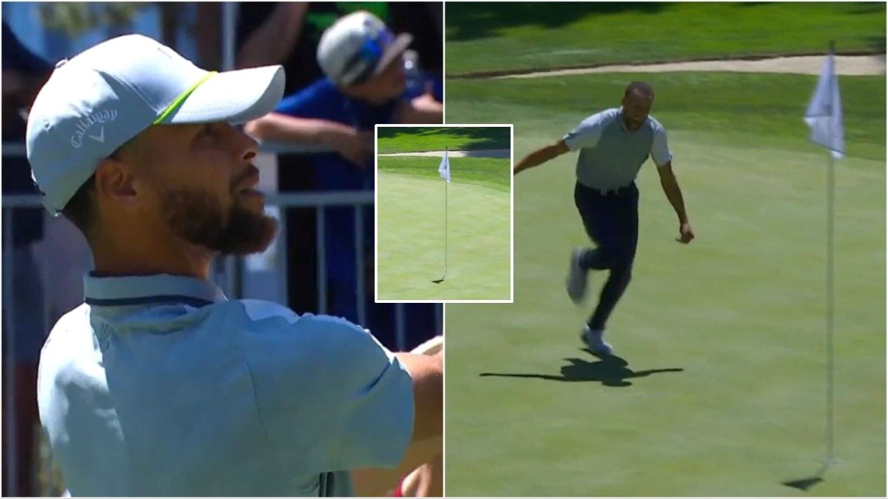 Stephen Curry sinks eagle putt to win celebrity golf event