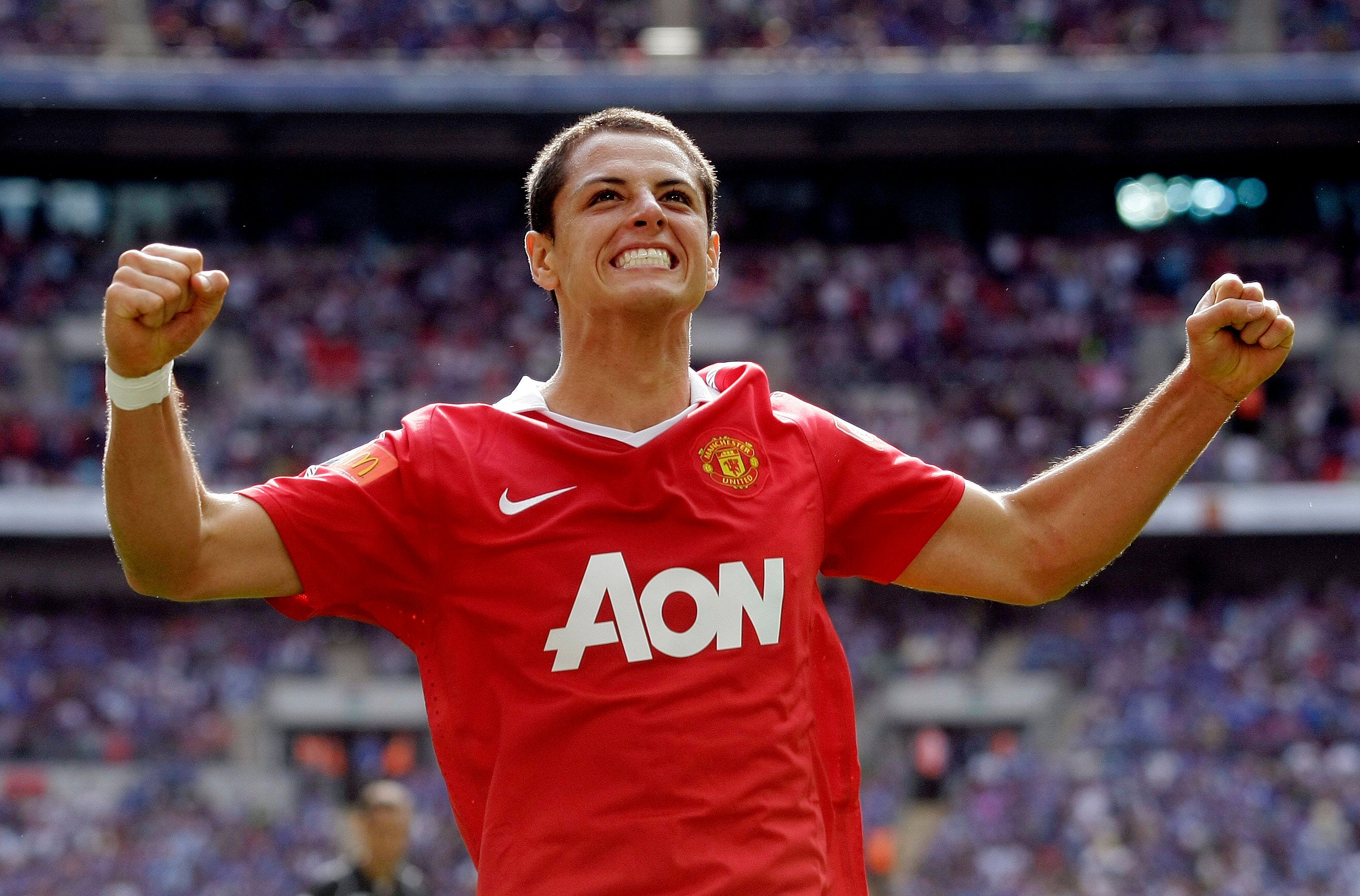 Javier Hernandez celebrates - Chelsea v Manchester United FA Community Shield.