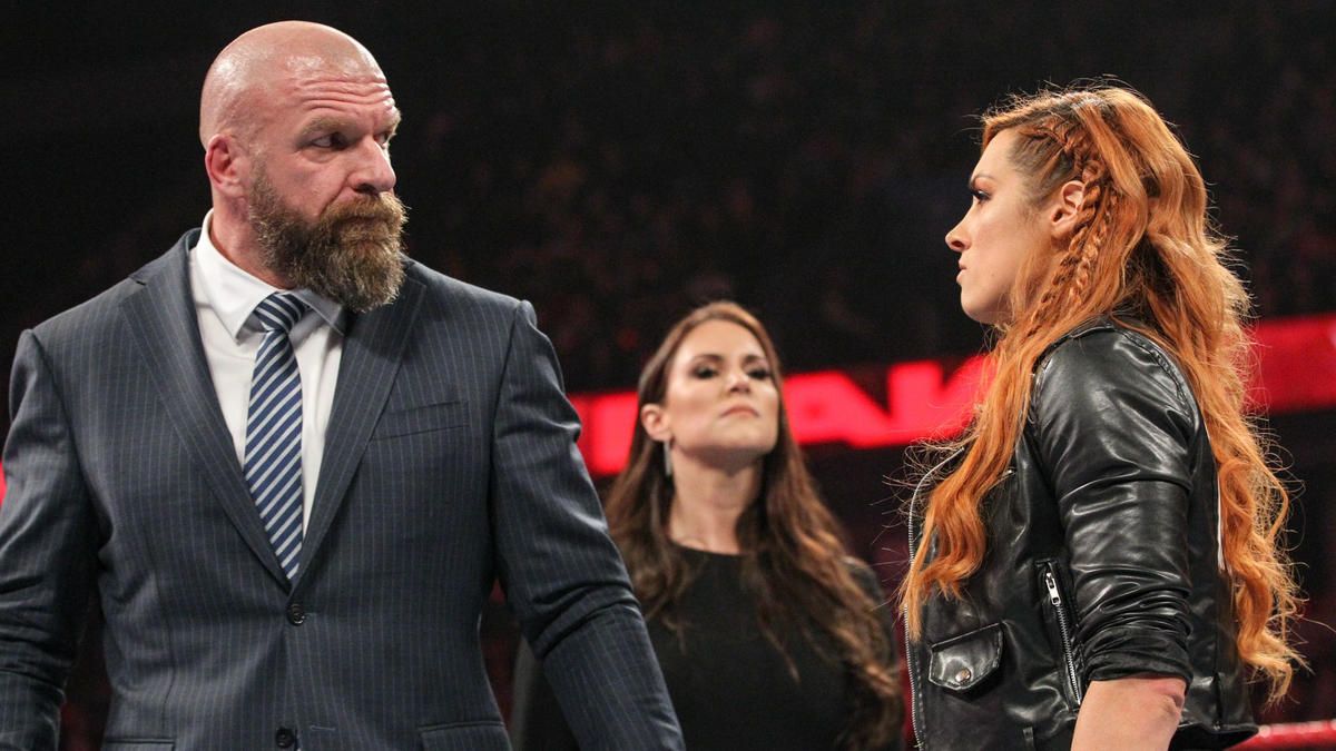 Becky Lynch and Triple H on WWE Raw
