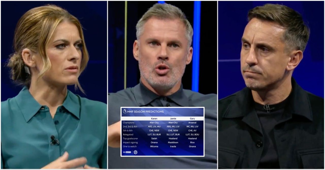 MNF PREDICTIONS: Who will win the Premier League?!, Jamie Carragher,  Premier League, Gary Neville, Karen Carney