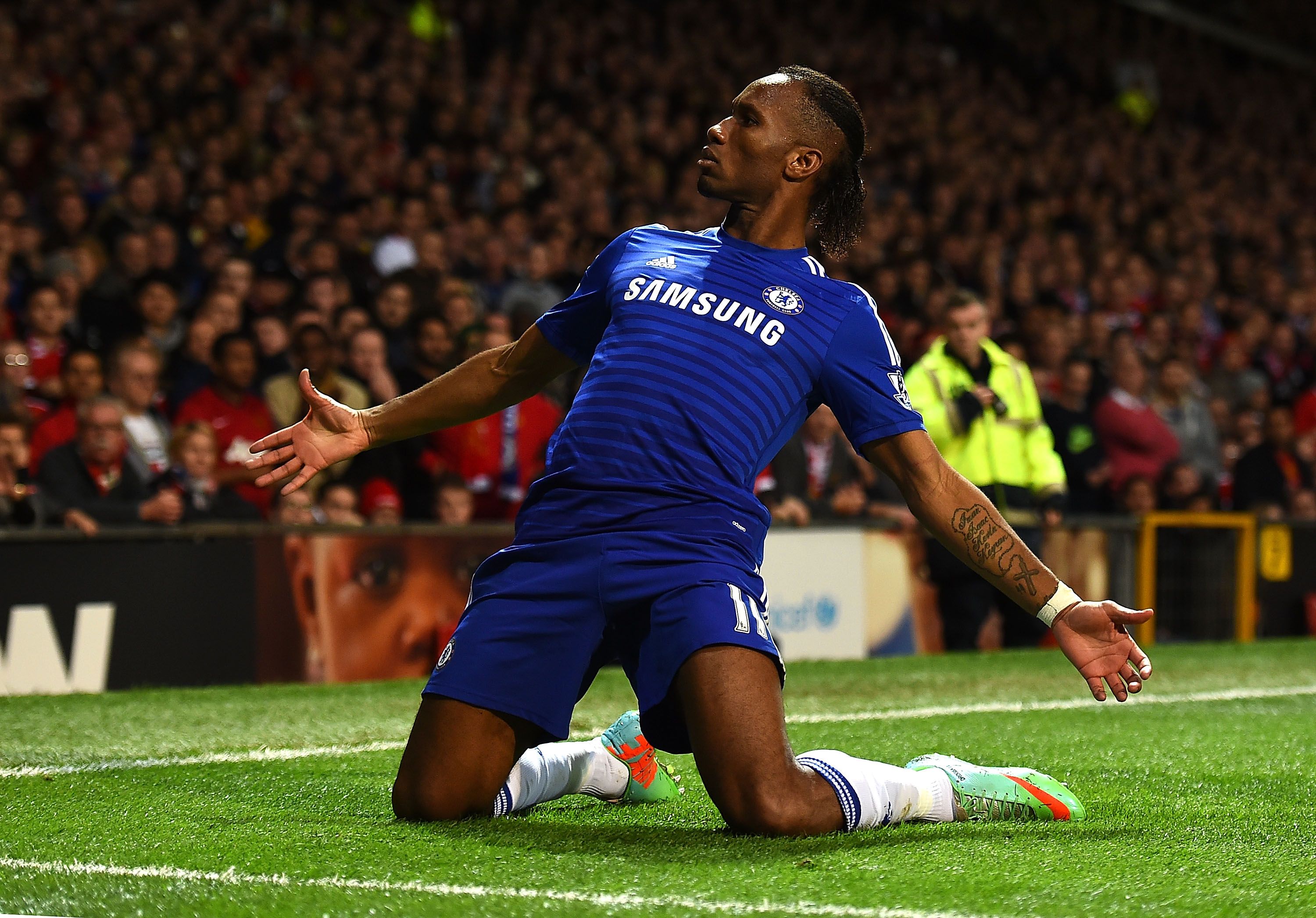 Didier Drogba of Chelsea celebrates