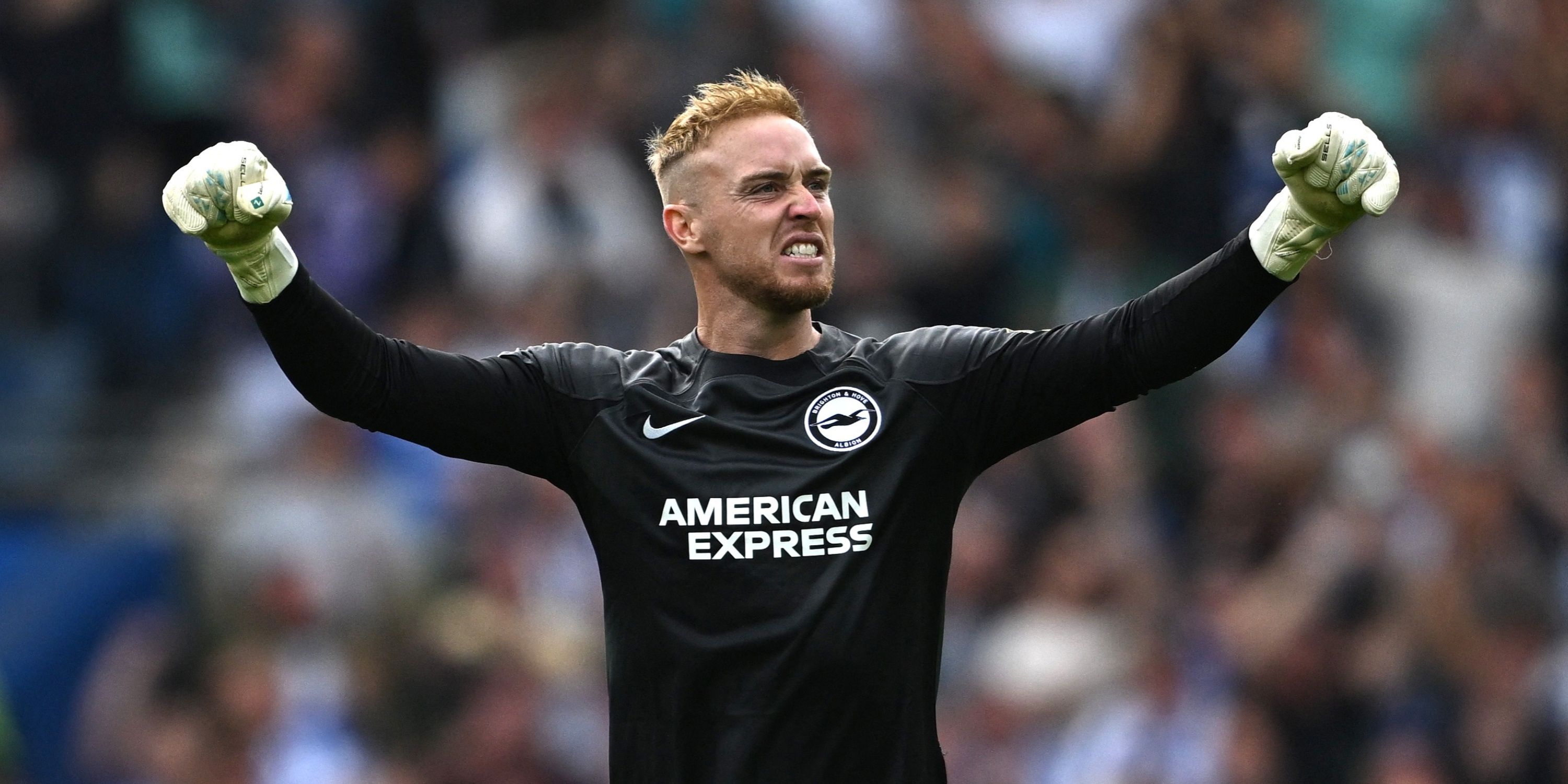 Brighton & Hove Albion's Jason Steele celebrates