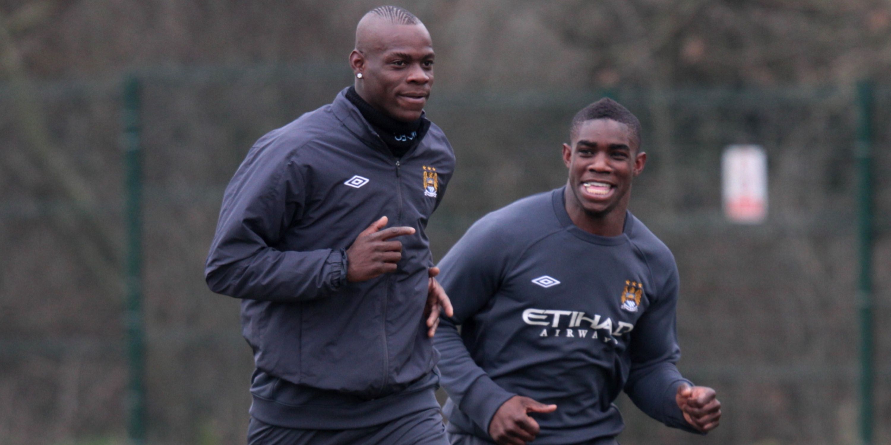 Manchester City's Mario Balotelli (left) and Micah Richards (Right)