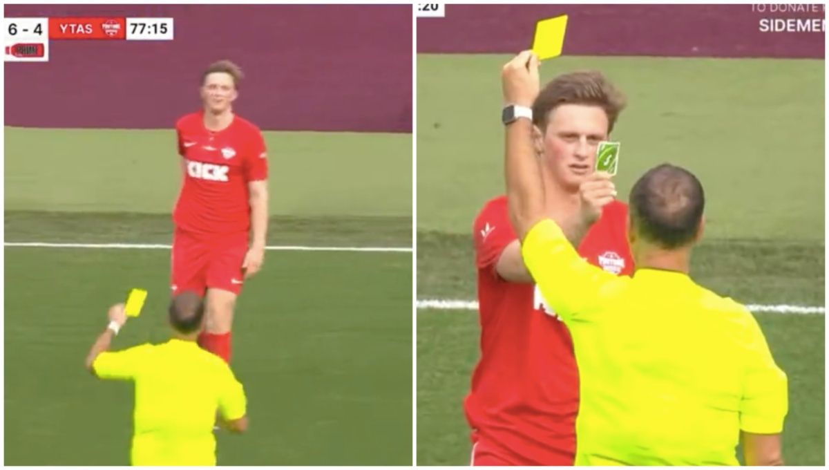 Uno reverse the referee During today's Sideman Charity Football match  former Premier League official Mark Clattenburg's yellow card was…