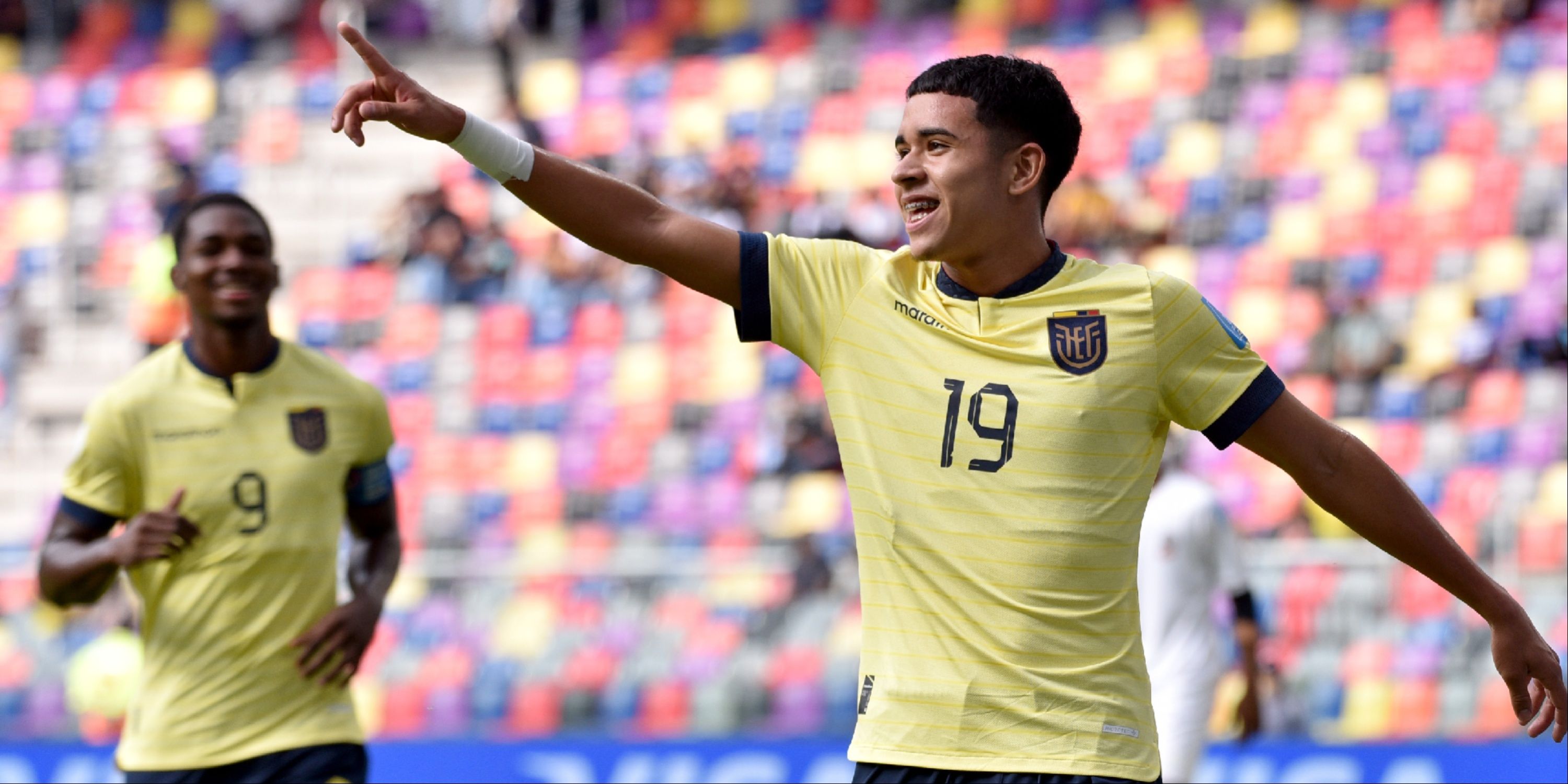 Kendry Paez of Ecuador celebrates vs Fiji