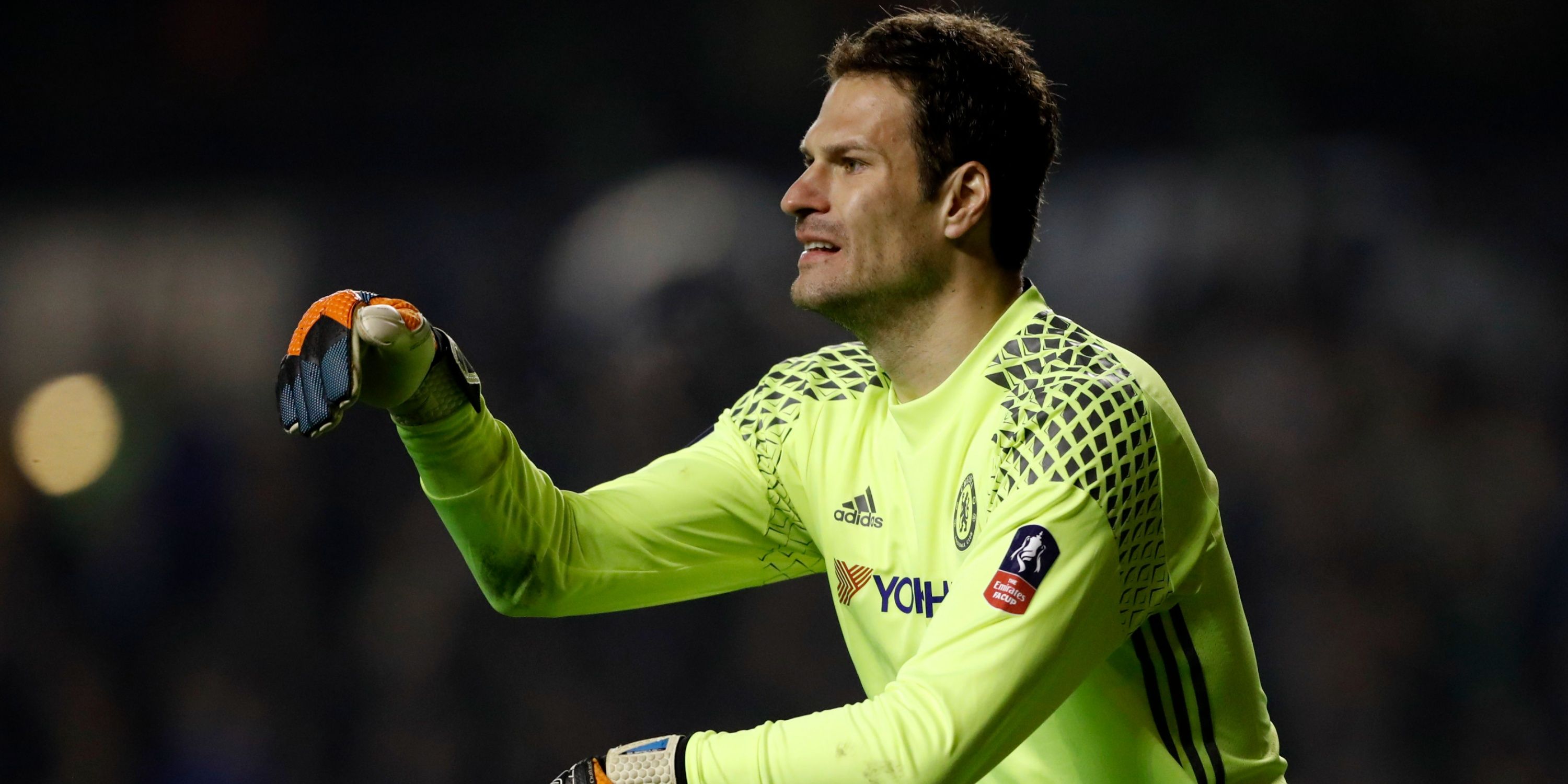 Chelsea's Asmir Begovic reacts.