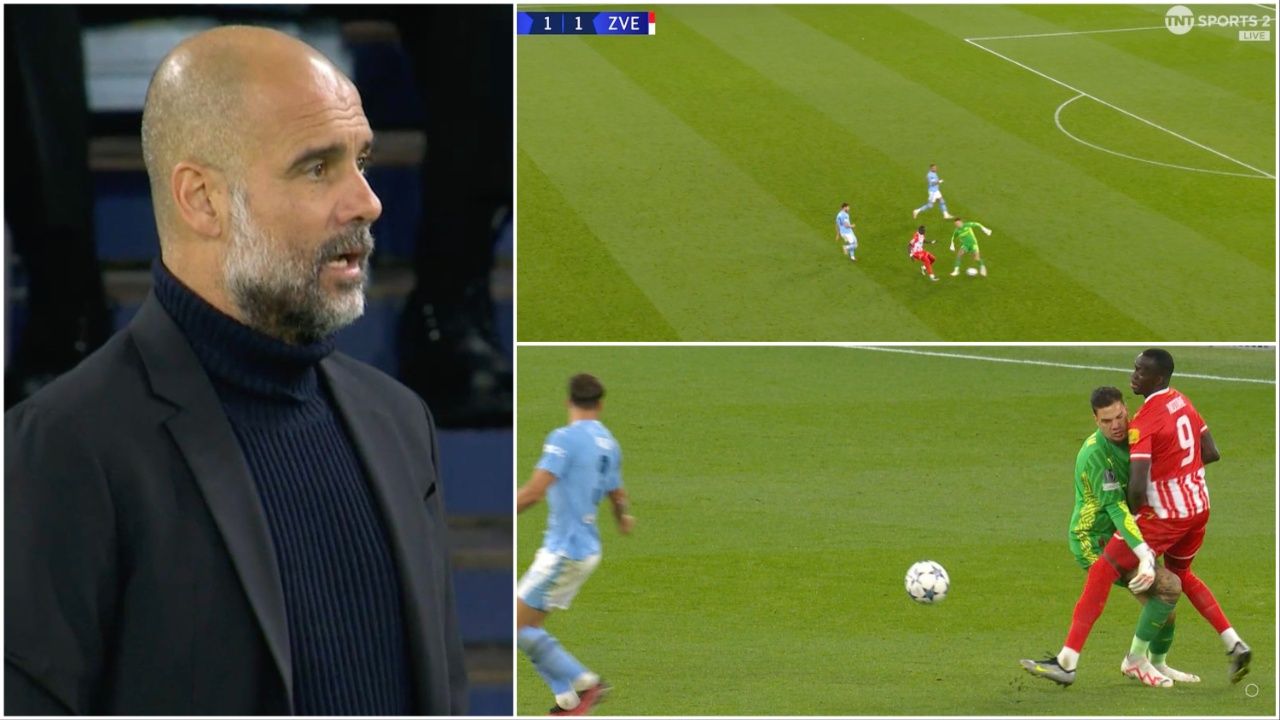 Pep Guardiola’s reaction to Ederson’s skill during Man City 3-1 Red ...