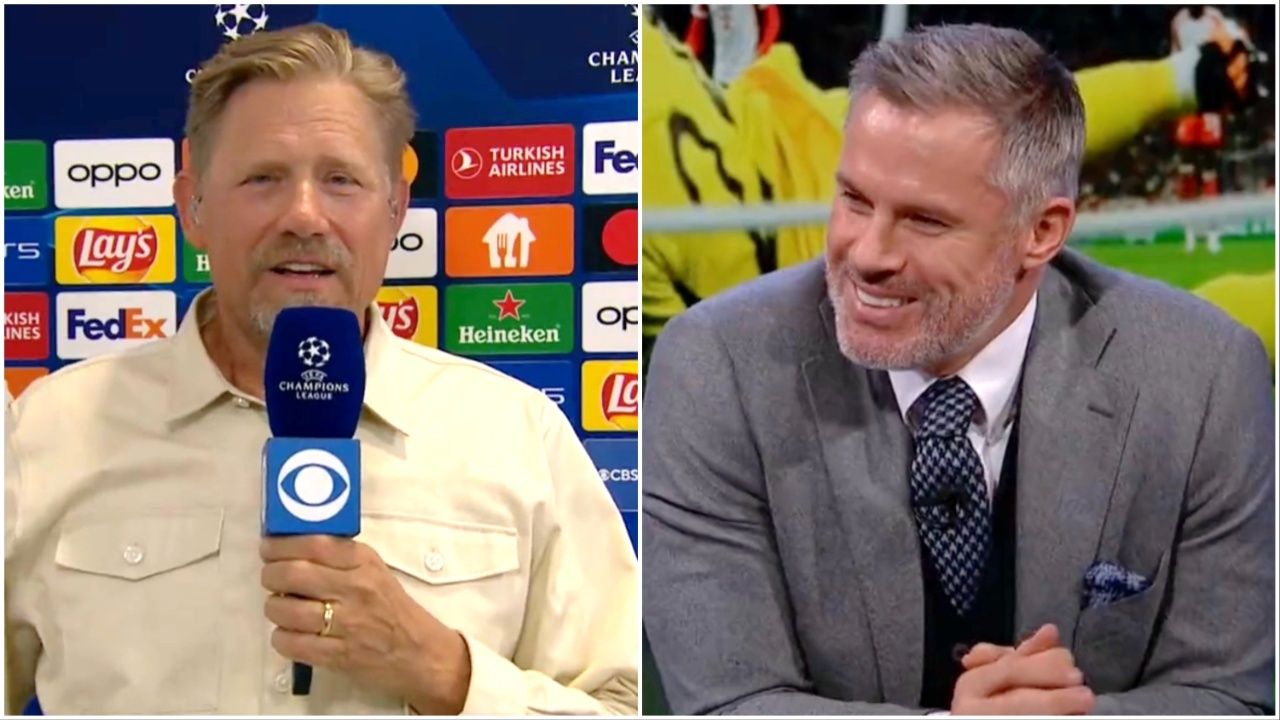 Jamie Carragher had perfect response after Man Utd hero Peter Schmeichel tried to roast him
