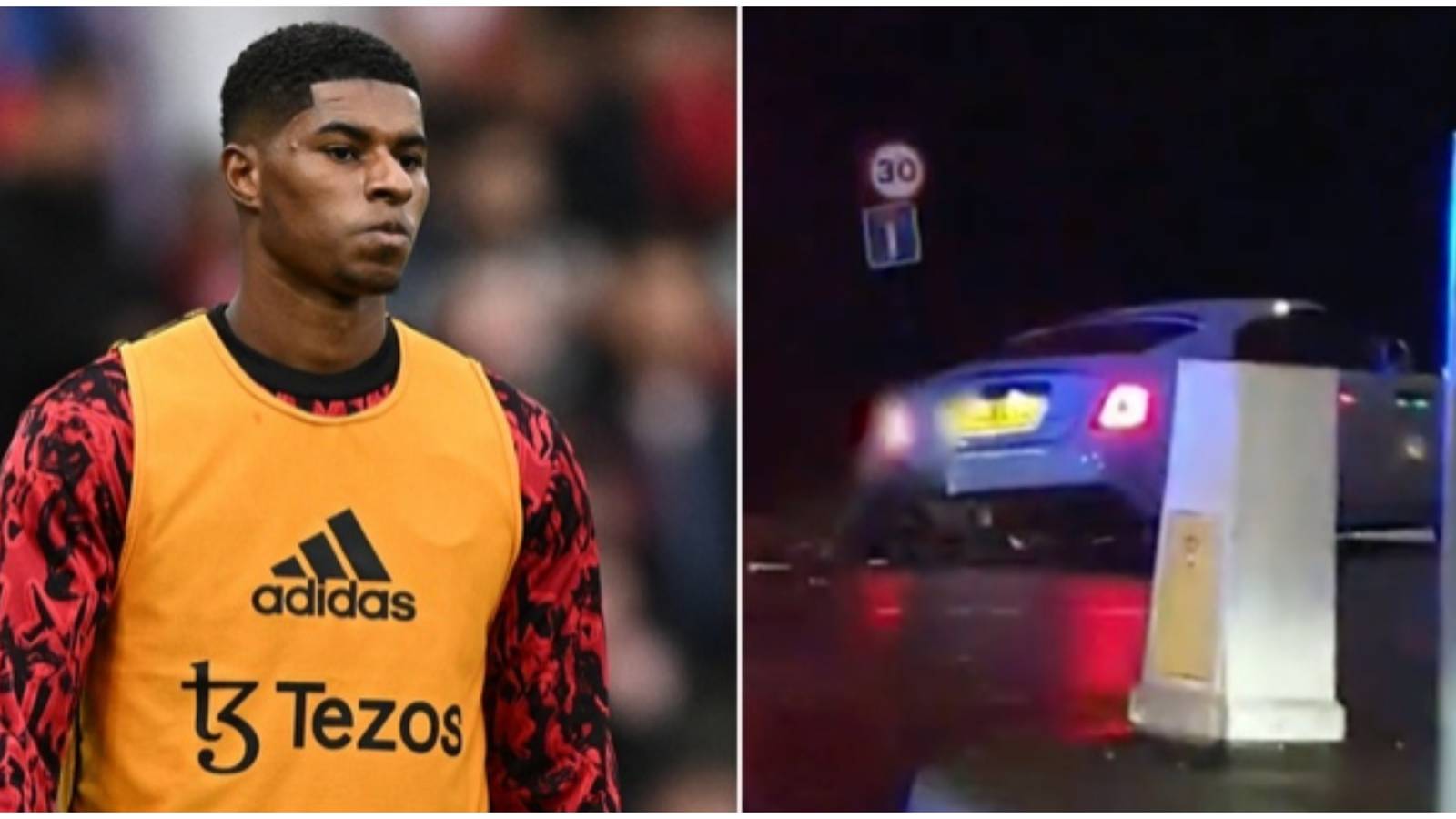 Marcus Rashford involved in car accident after Man United v Burnley