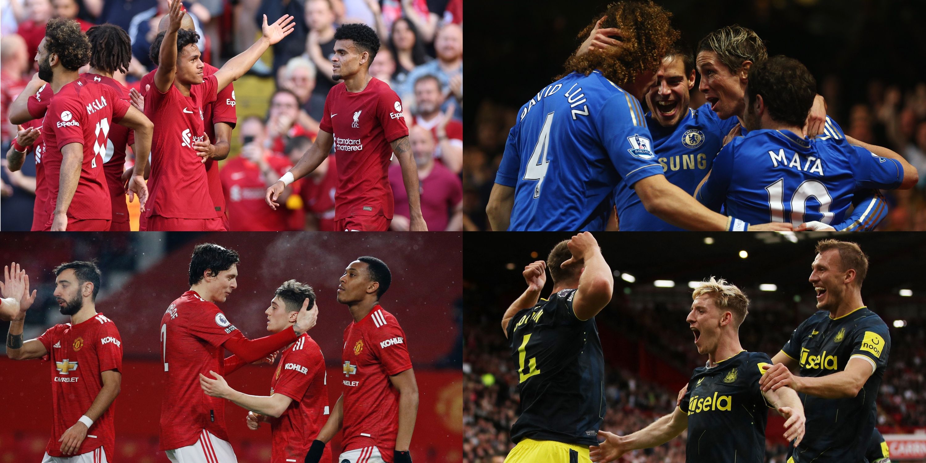 Liverpool, Chelsea, Manchester United and Newcastle United celebrate
