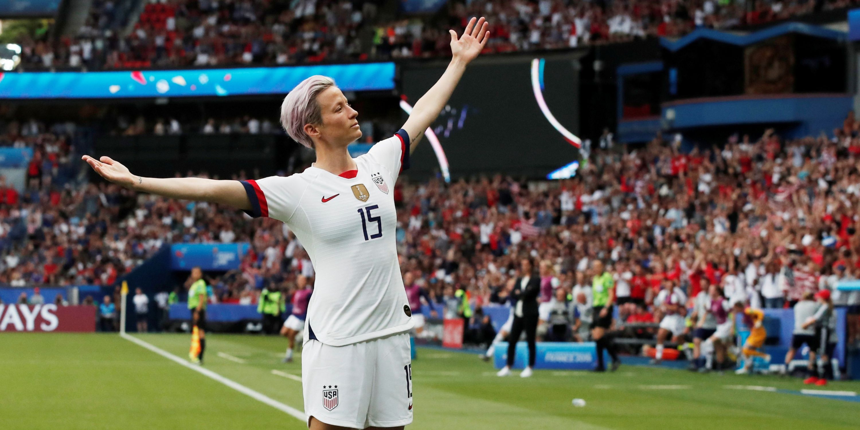 Megan Rapinoe's iconic celebration at the 2015 Women's World Cup