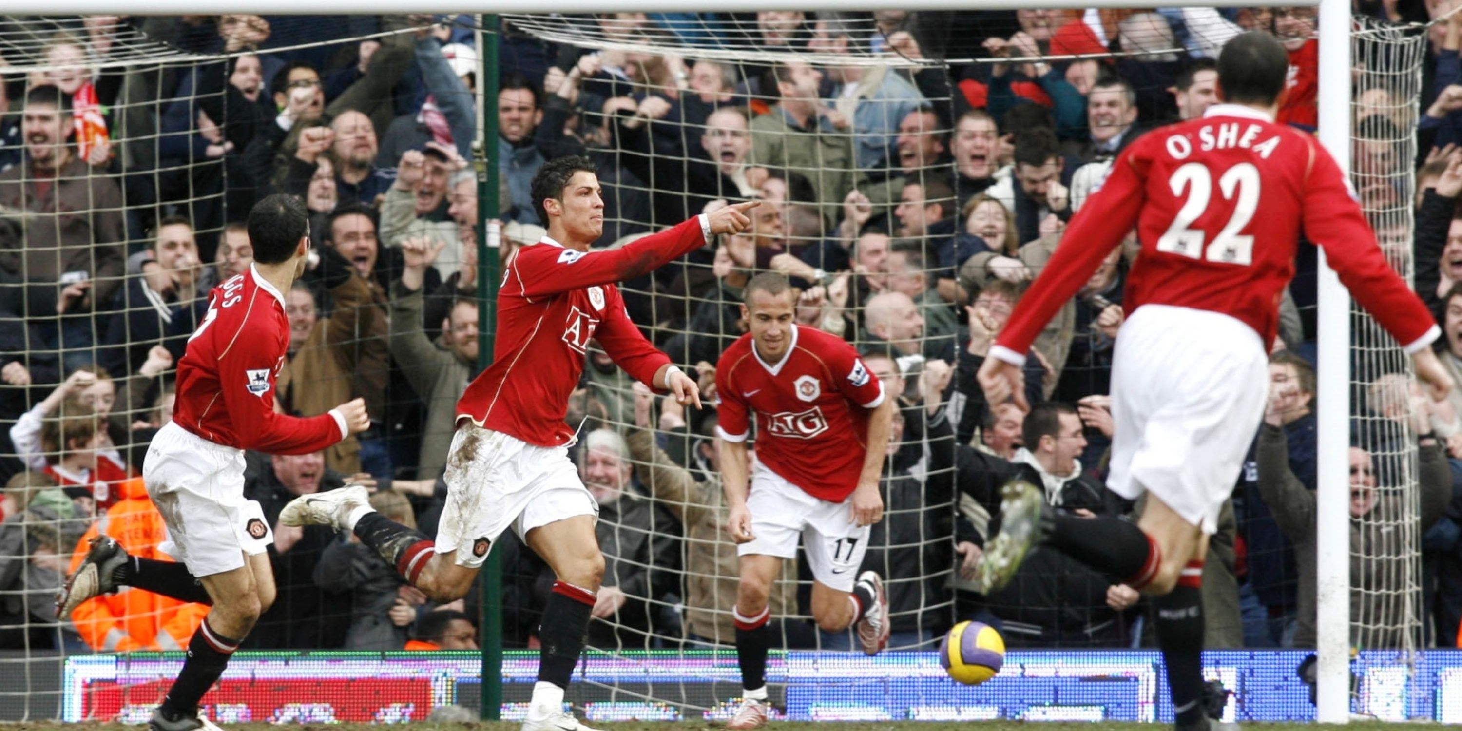Manchester United's Cristiano Ronaldo celebrates scoring the winner against Fulham.