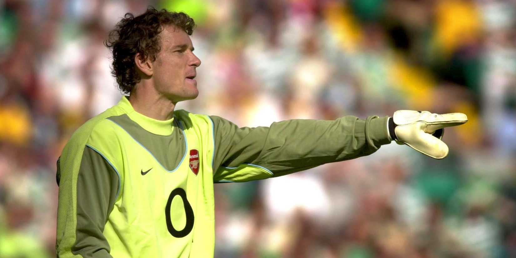 Jens Lehmann directing his defence while in goal for Arsenal