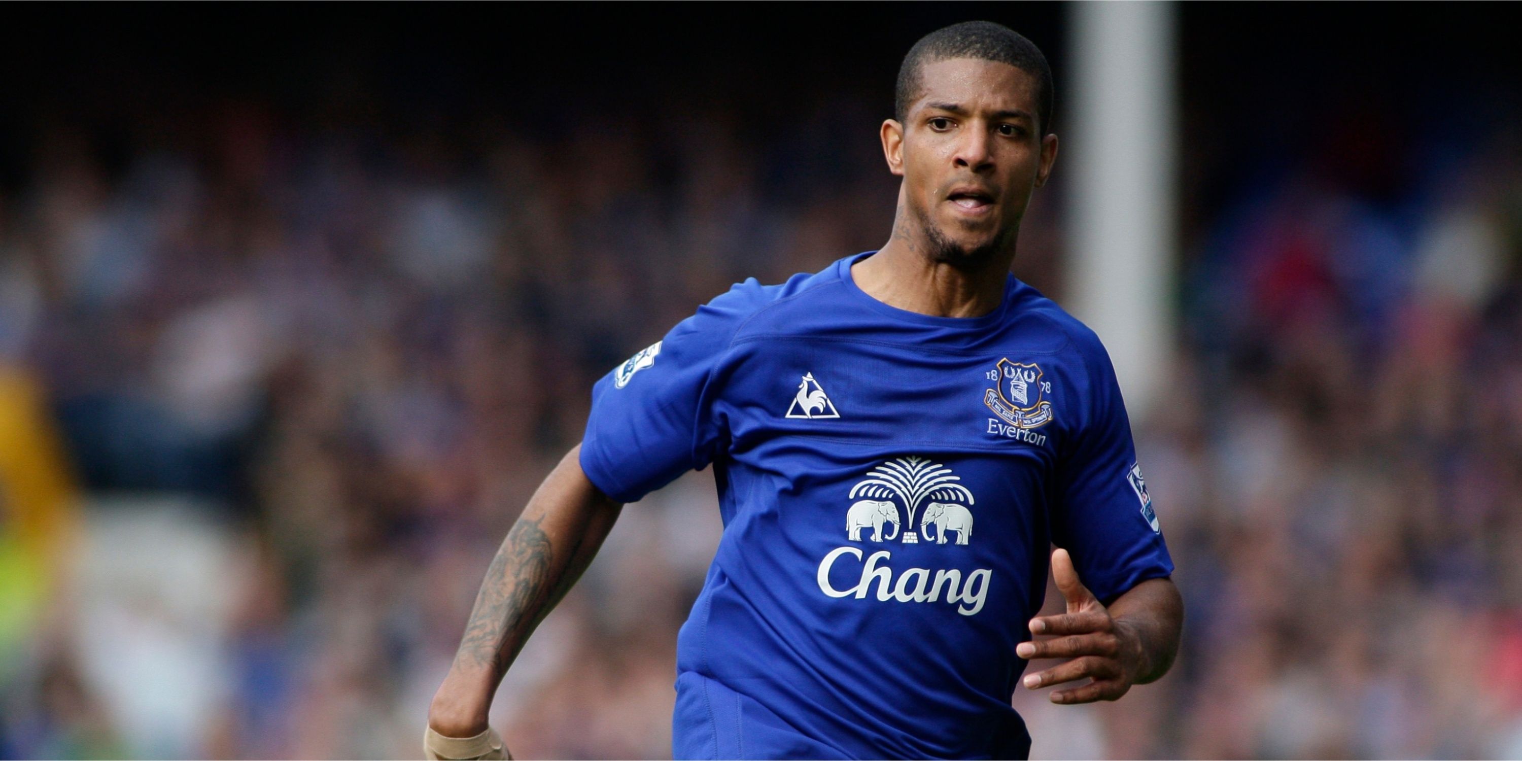 Jermaine Beckford in action for Everton. 