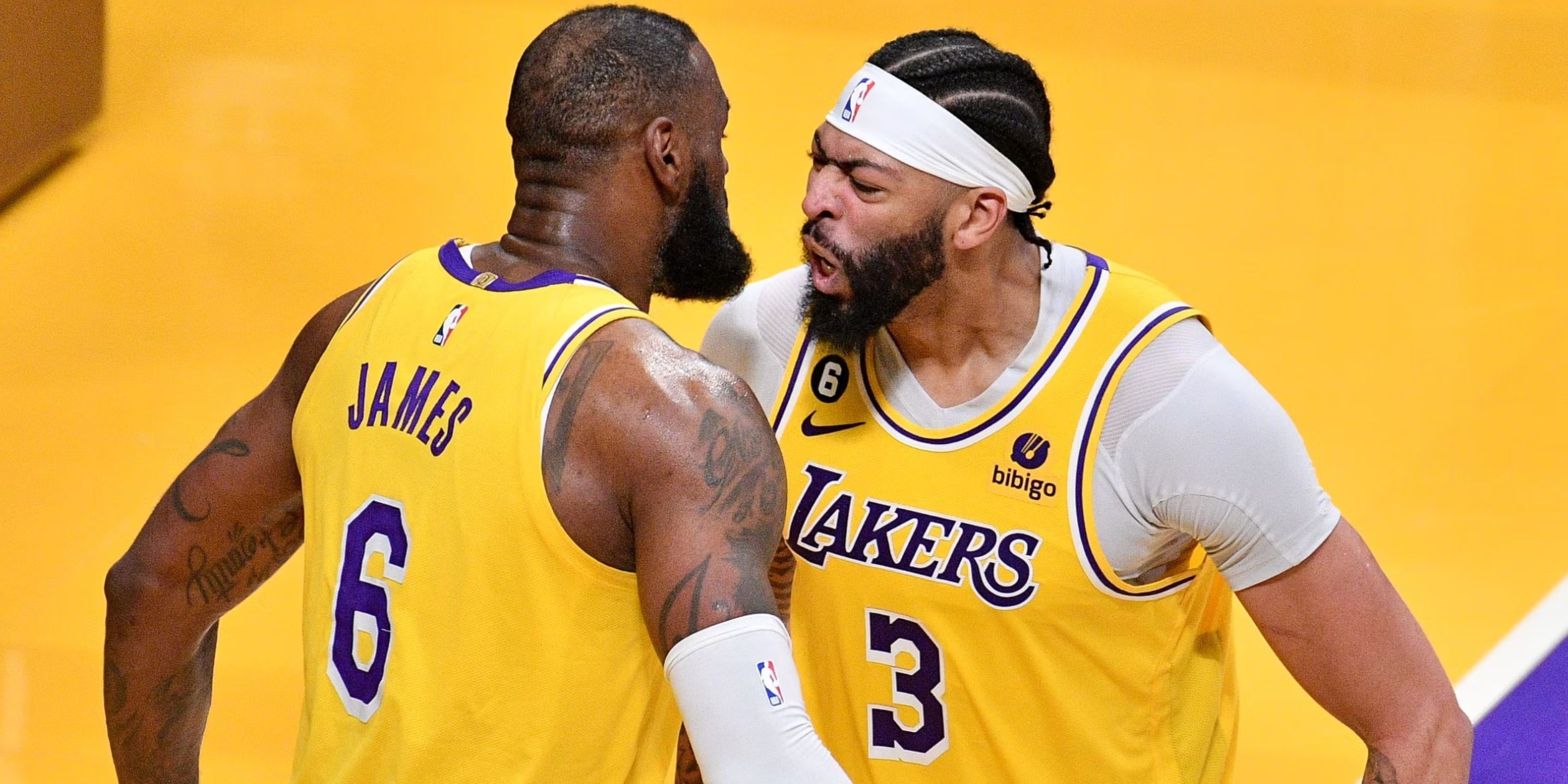 LeBron James and Anthony Davis of the Los Angeles Lakers