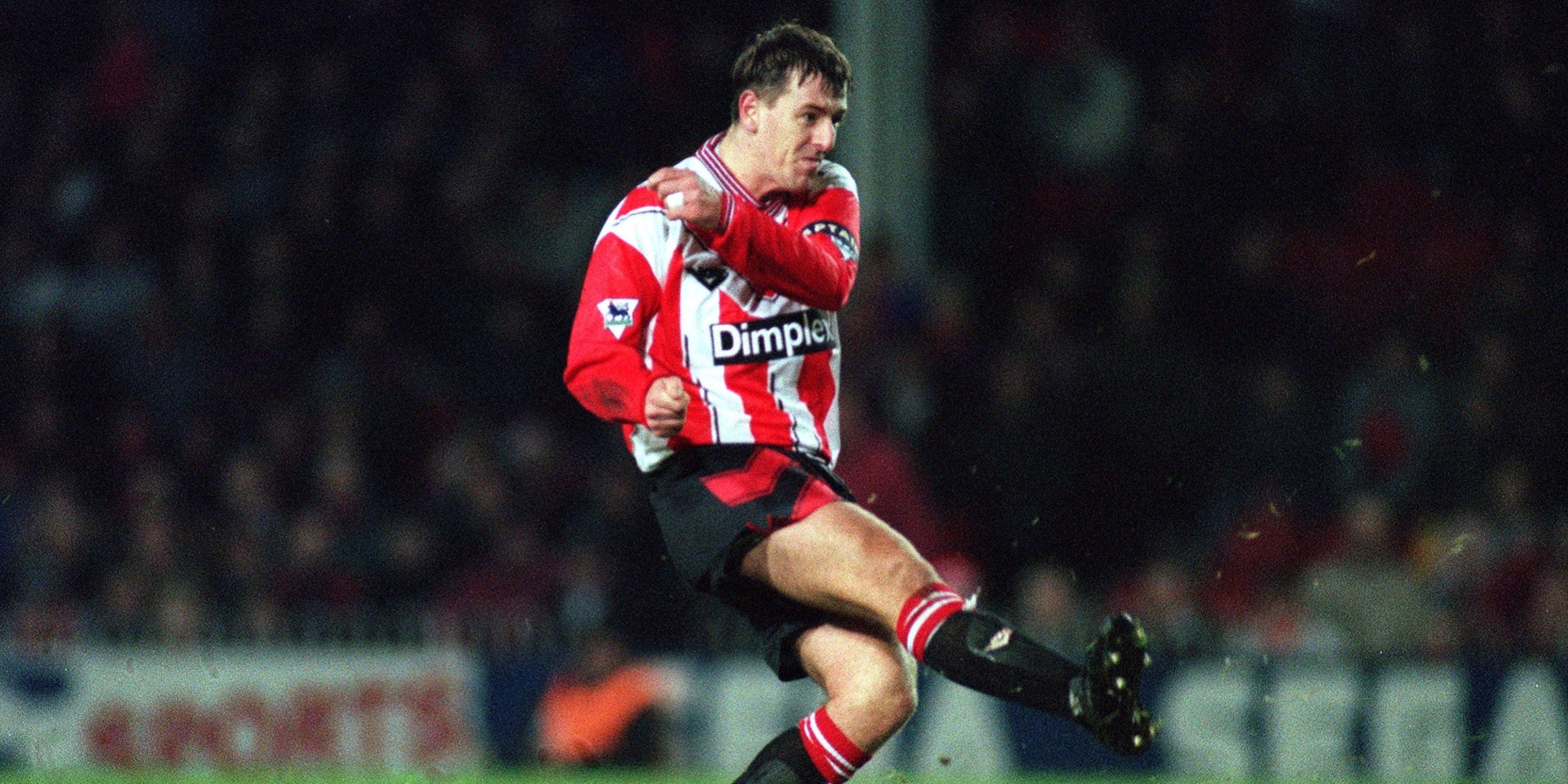 Southampton's Matt Le Tissier strikes the ball.