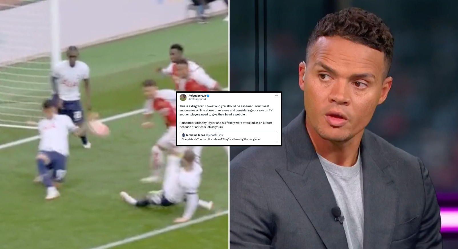 Jenas apologises for abusing referee