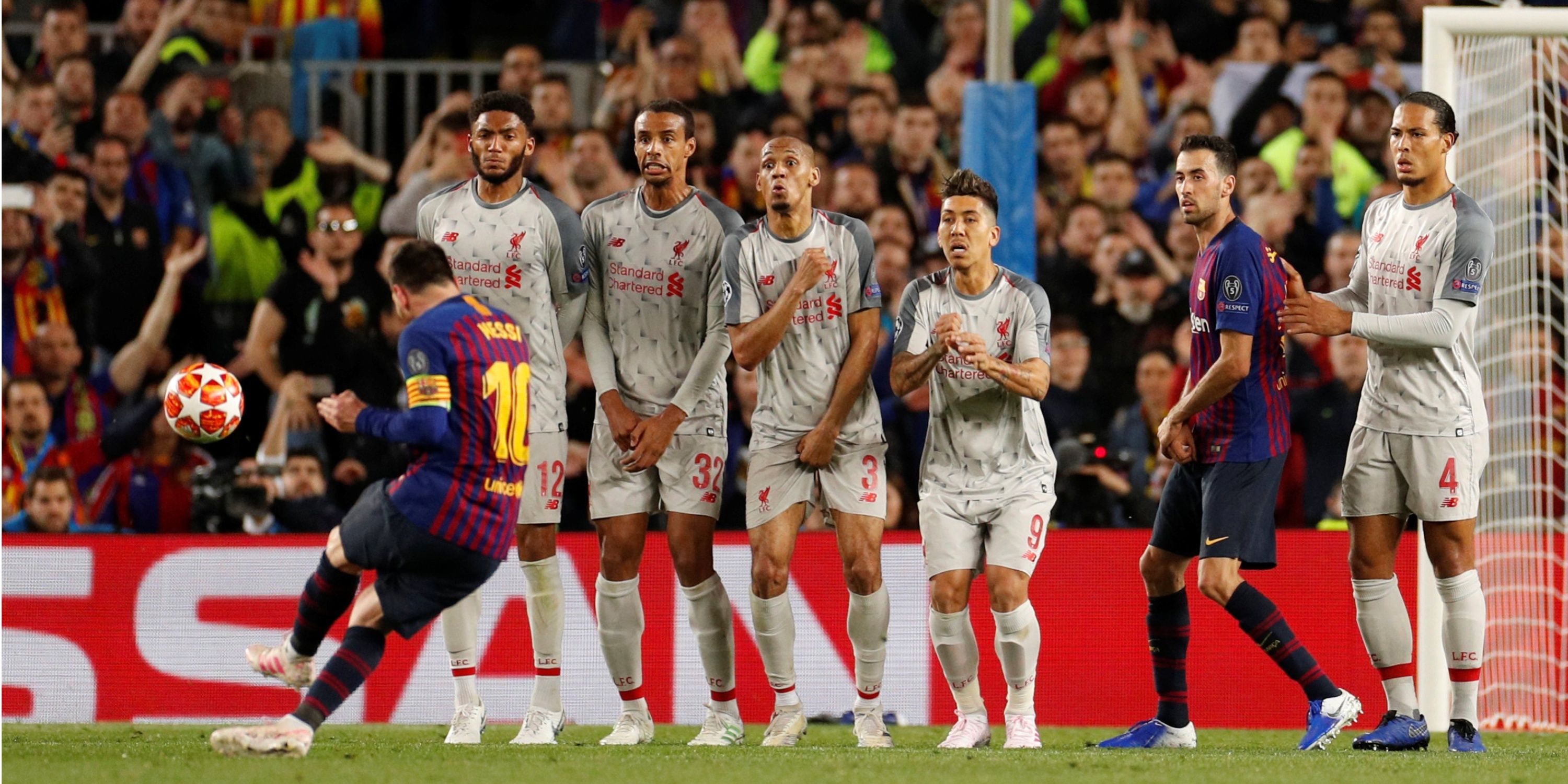 Messi scored one of his greatest free-kicks vs Liverpool