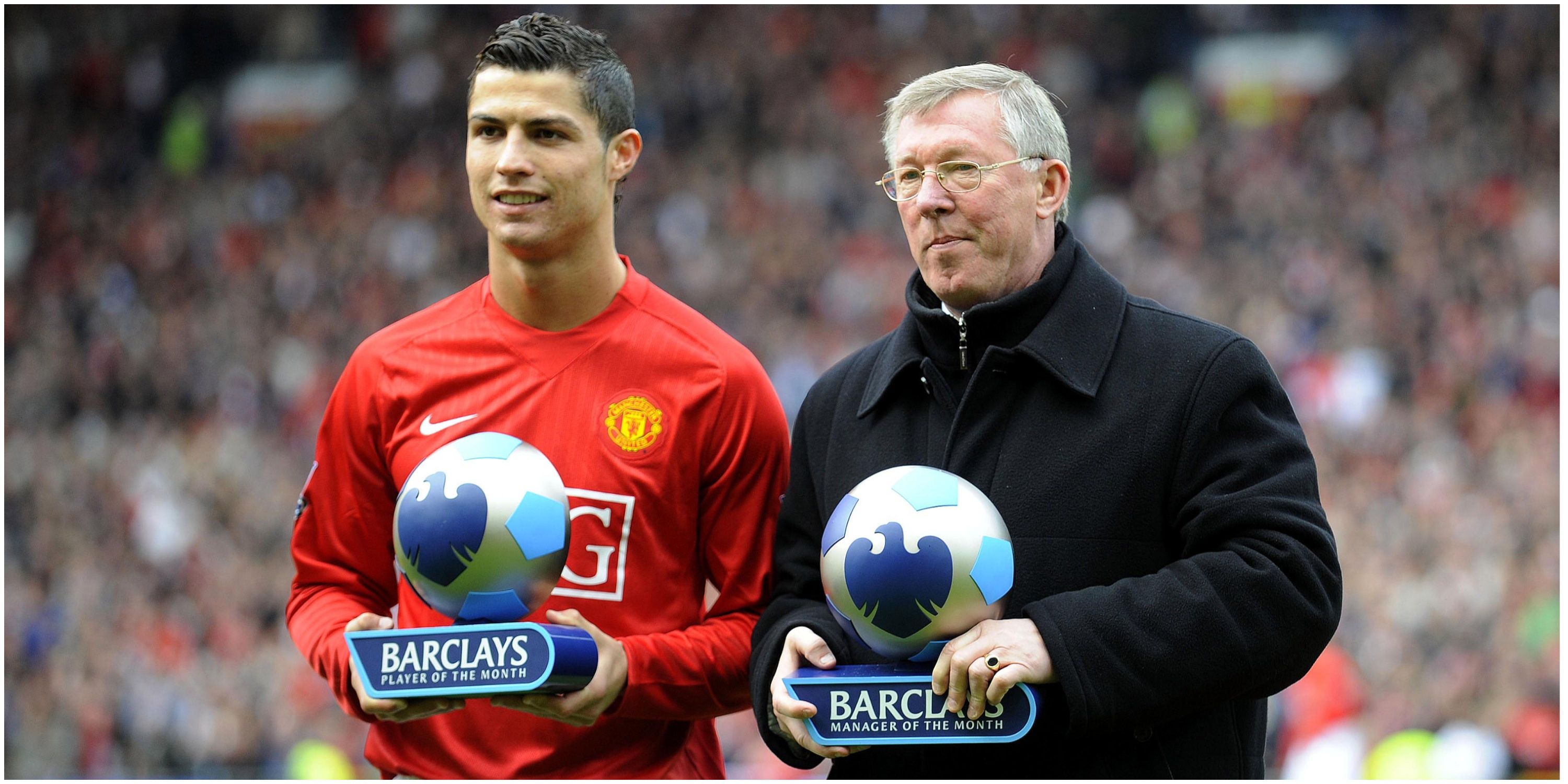 Sir Alex Ferguson with Manager of the Month award