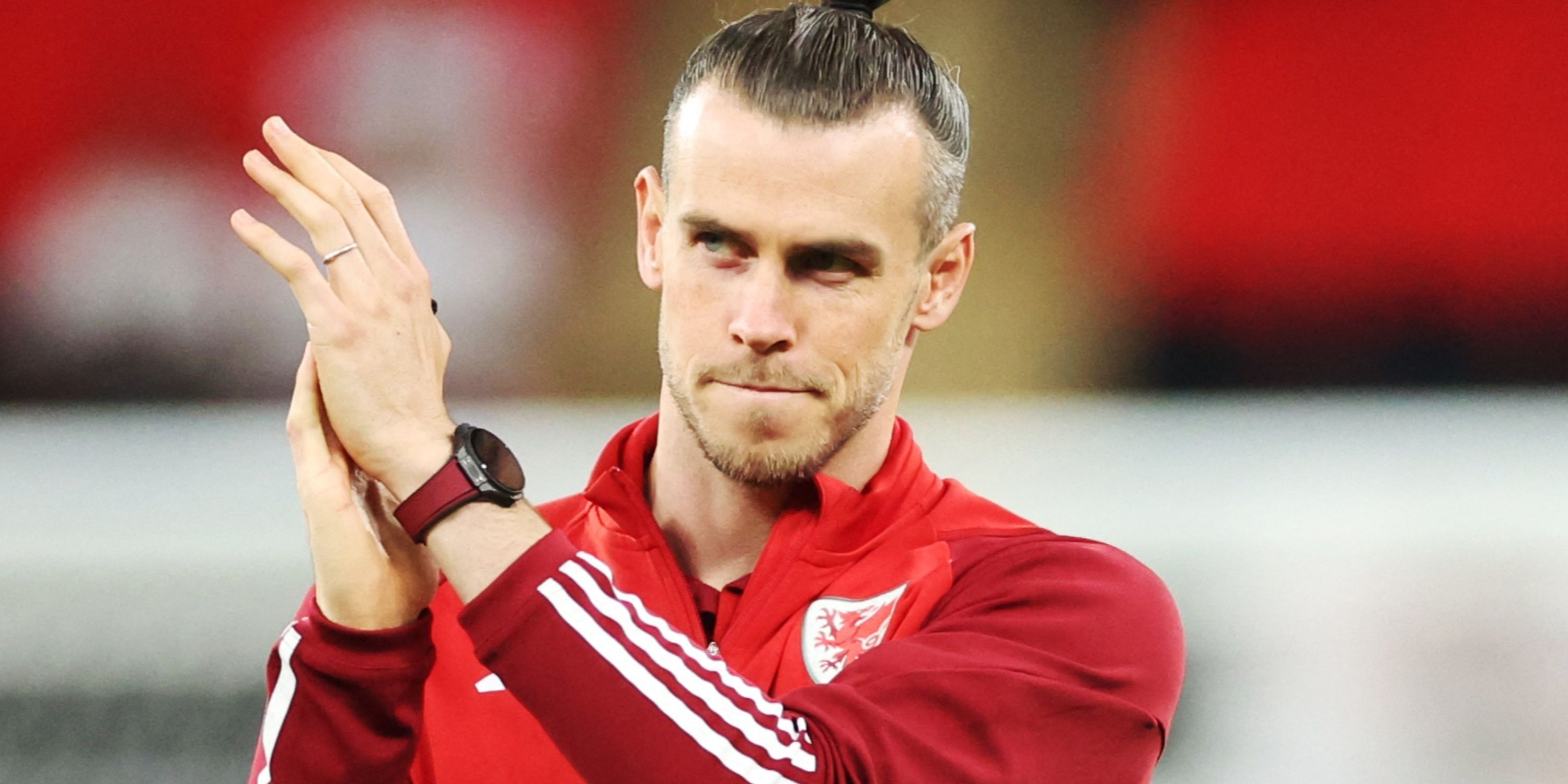 Gareth Bale claps the Wales fans