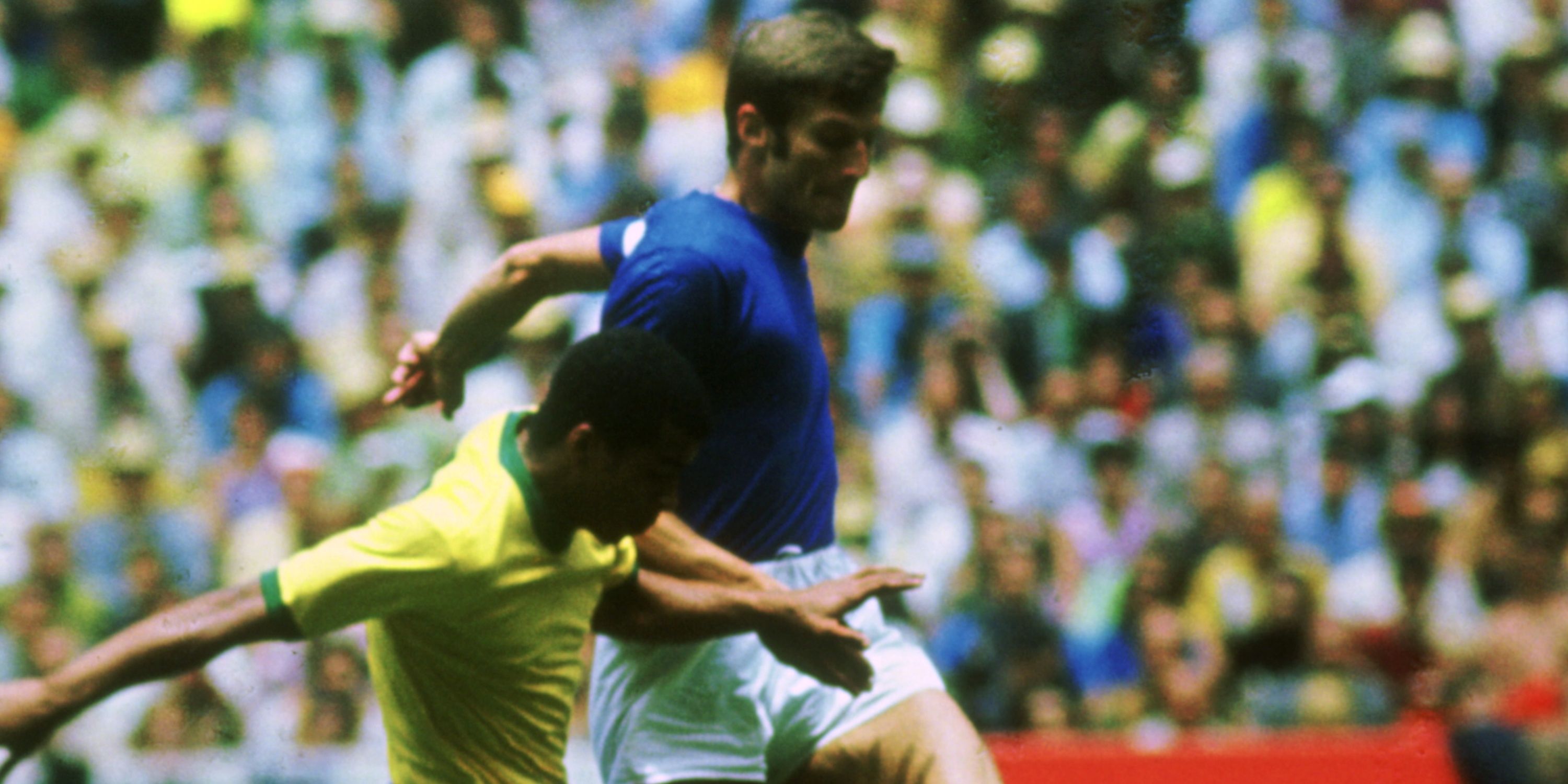 Giacinto Facchetti in action for Italy vs Brazil