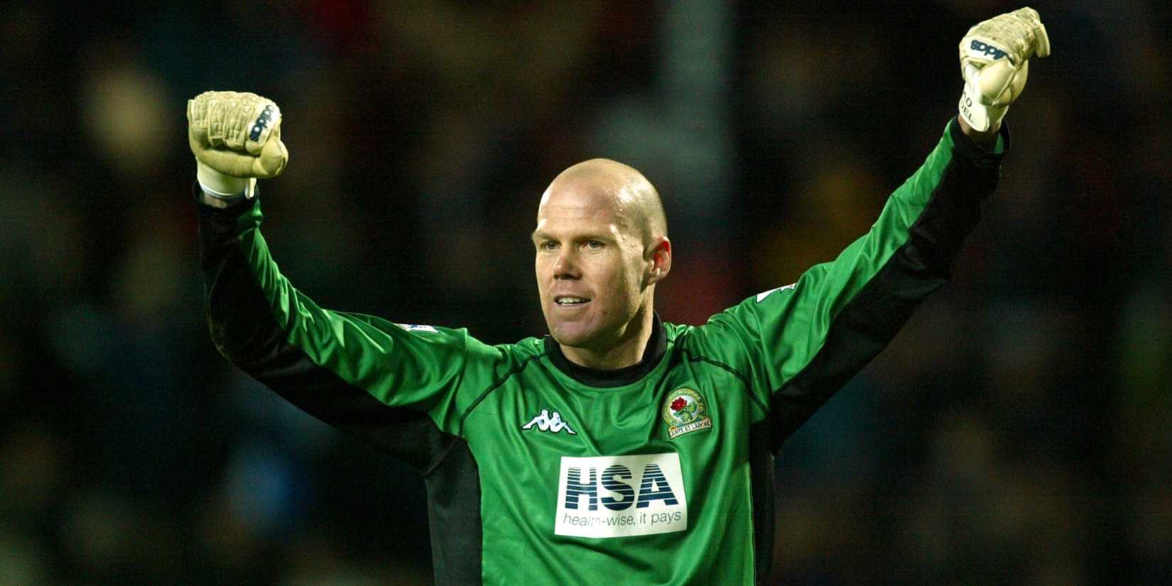 Blackburn Rovers goalkeeper Brad Friedel celebrates.