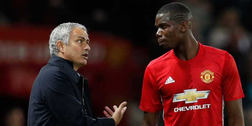 Paul Pogba and Jose Mourinho