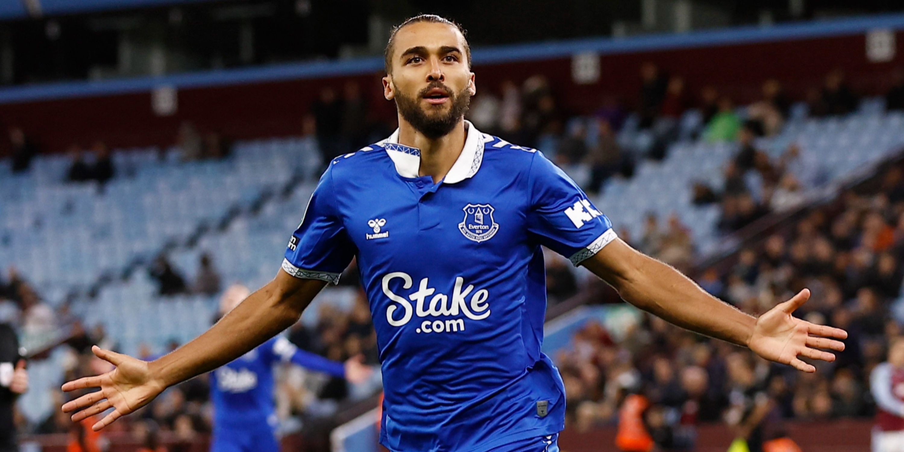 Everton striker Dominic Calvert-Lewin celebrating