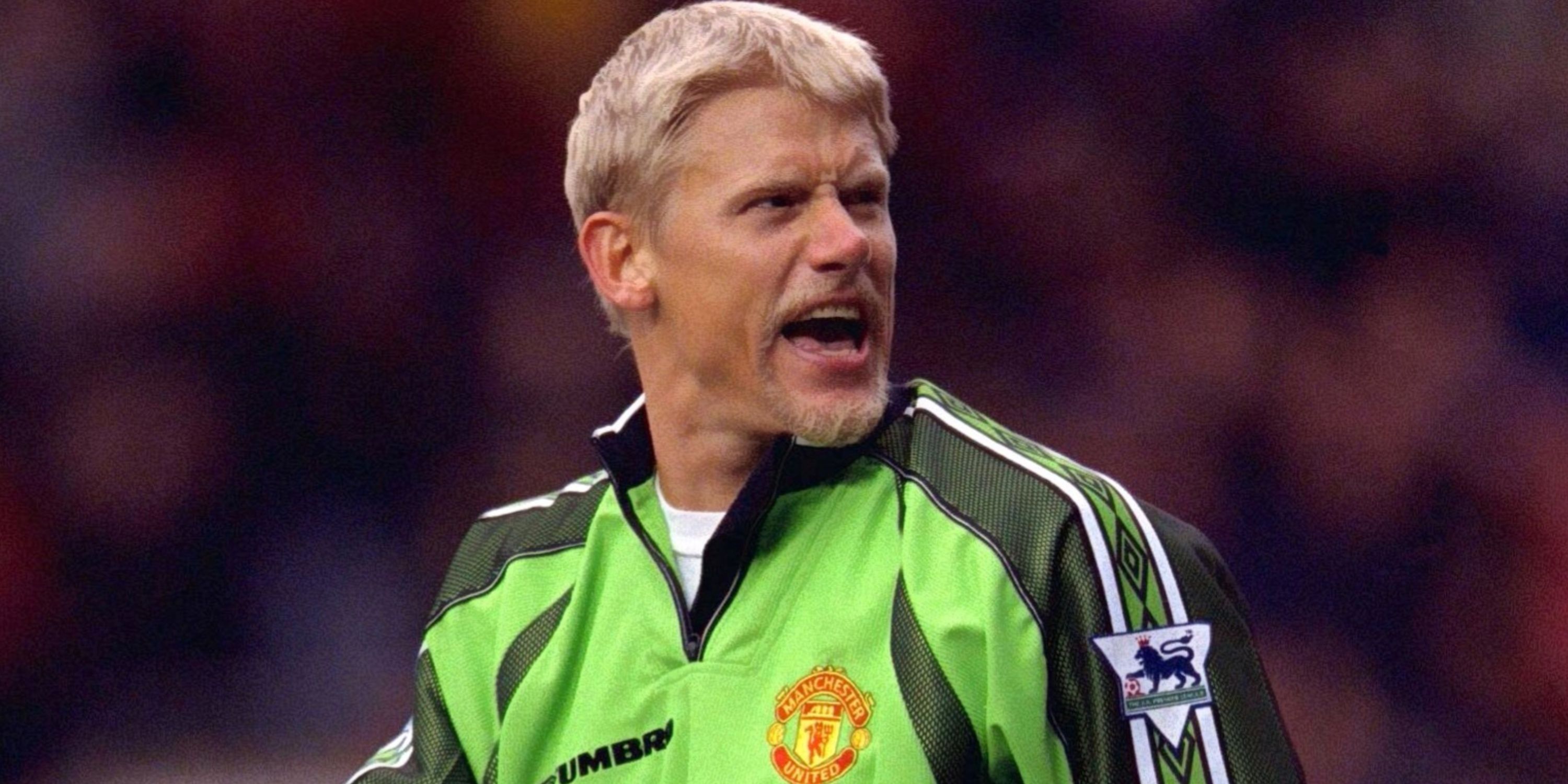 Peter Schmeichel in action for Manchester United